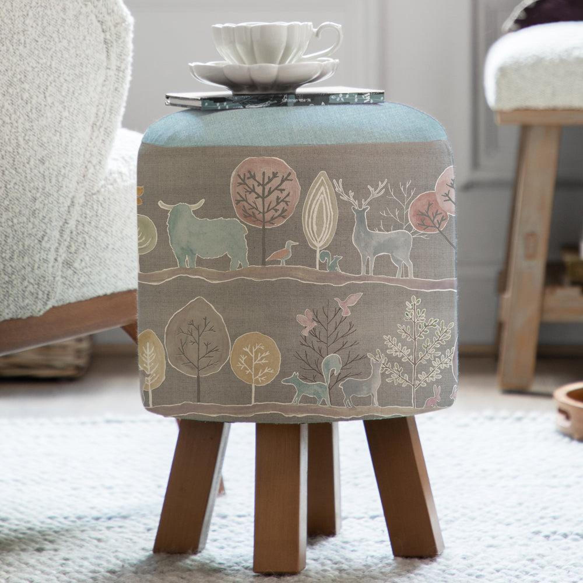 Product photograph of Voyage Maison Ariundle Granite Monty Round Footstool from Choice Furniture Superstore.