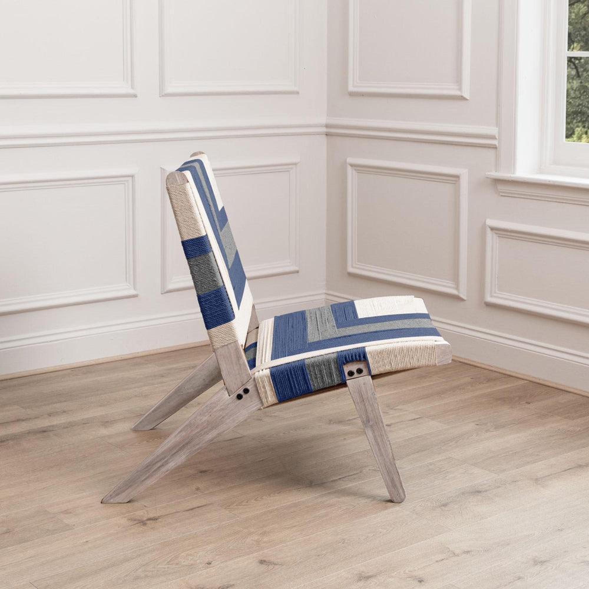 Product photograph of Voyage Maison Ballari Blue Woven Chair from Choice Furniture Superstore.