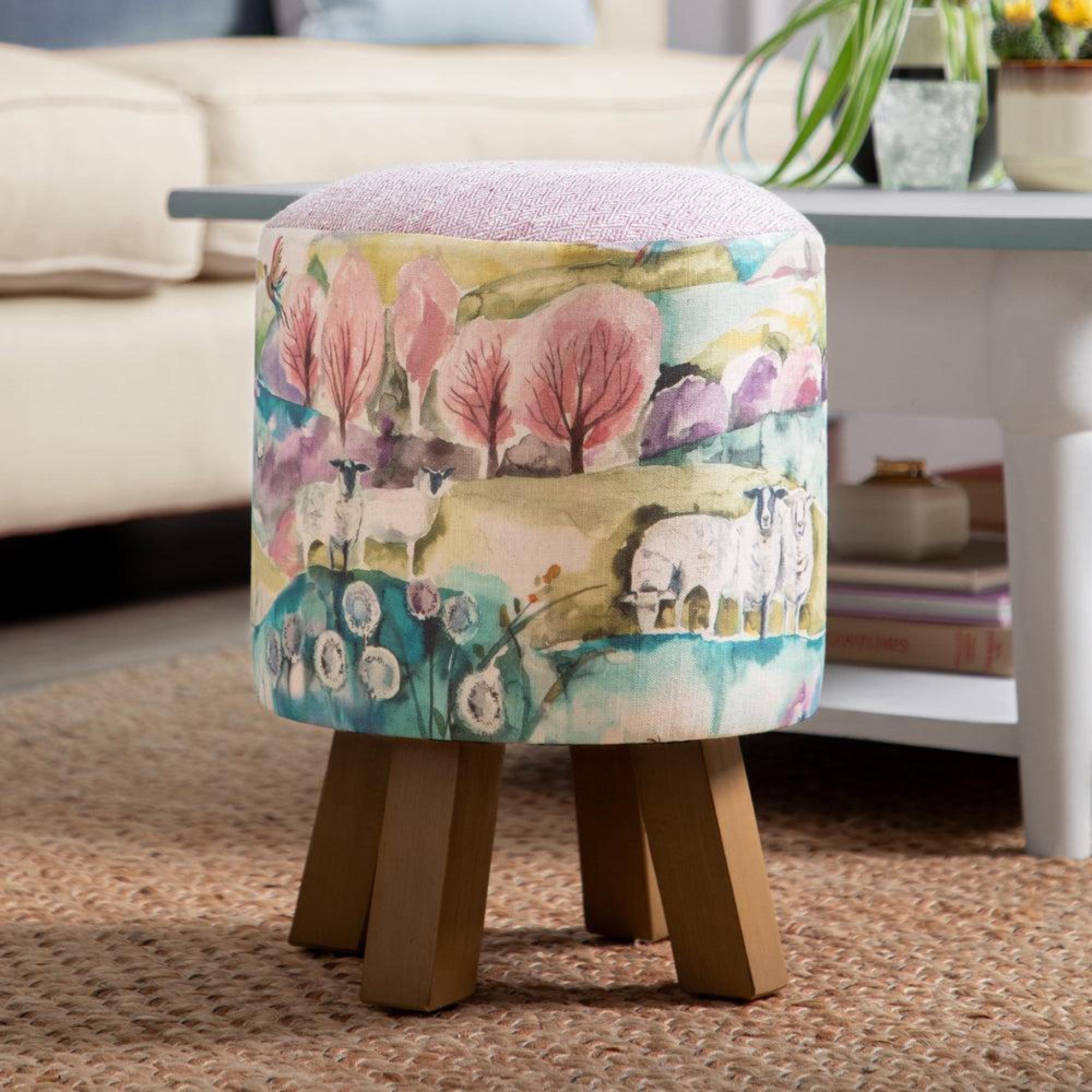 Product photograph of Voyage Maison Buttermere Monty Round Footstool from Choice Furniture Superstore.