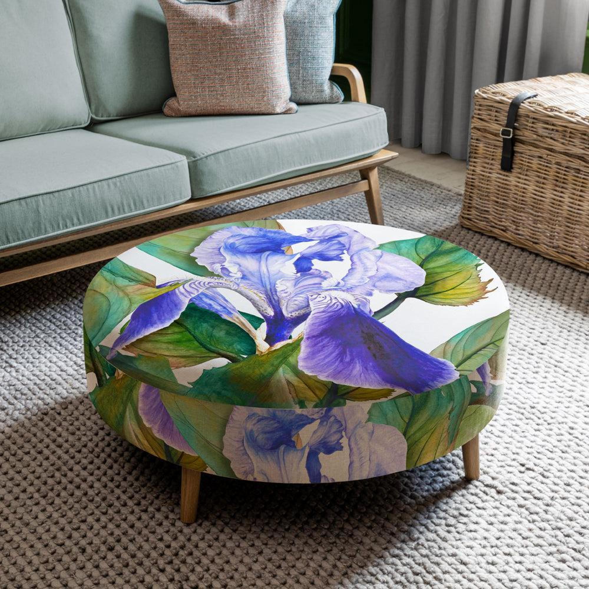 Product photograph of Voyage Maison Darwen Cornflower Petra Large Footstool from Choice Furniture Superstore.