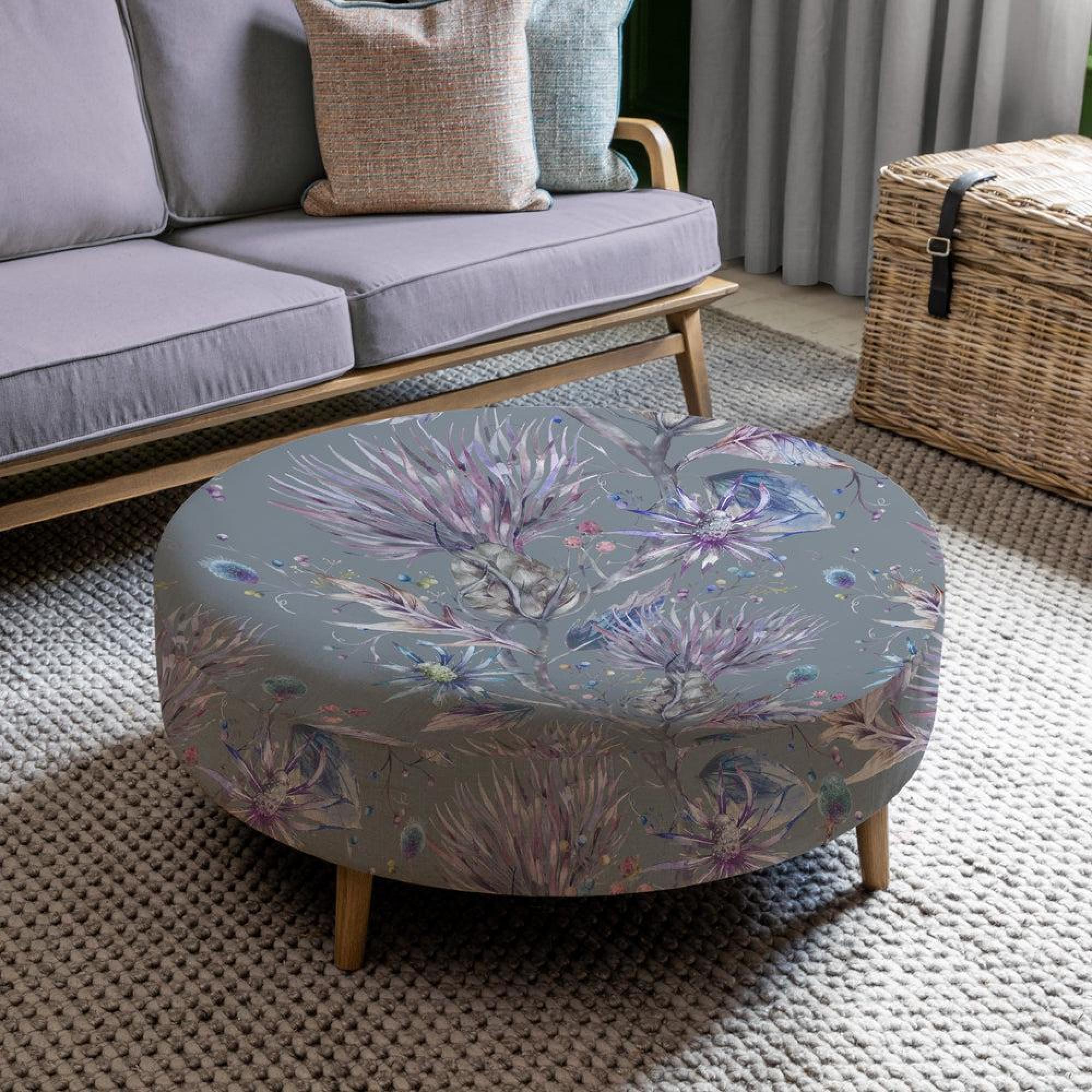 Product photograph of Voyage Maison Elysium Petra Storm Large Footstool from Choice Furniture Superstore.