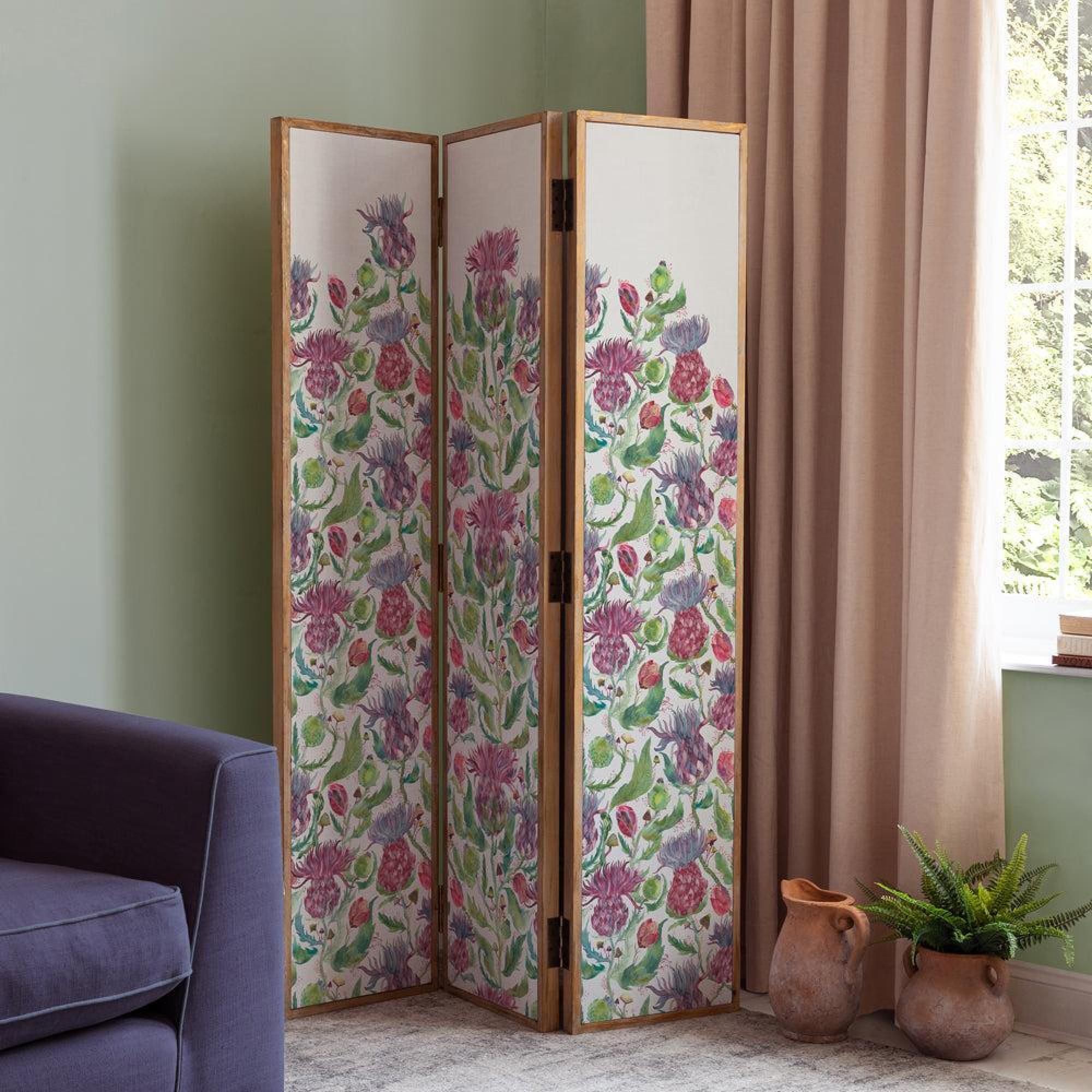 Product photograph of Voyage Maison Fairytale Bristles Pink Solid Wood Room Divider from Choice Furniture Superstore.