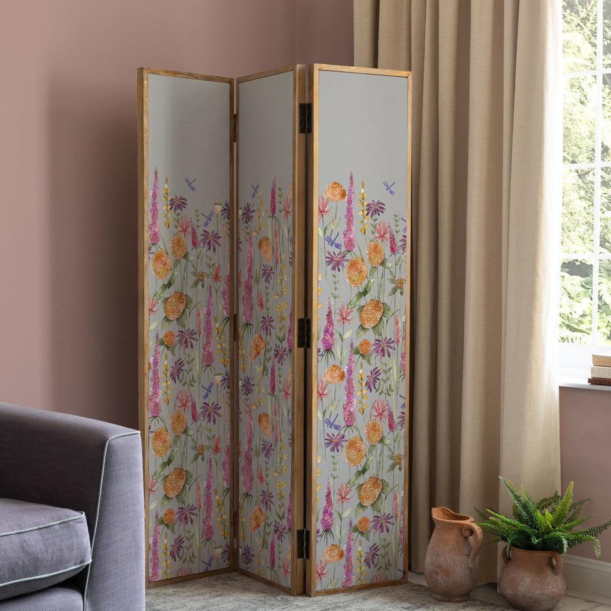 Product photograph of Voyage Maison Florabunda Russet Solid Wood Room Divider from Choice Furniture Superstore.