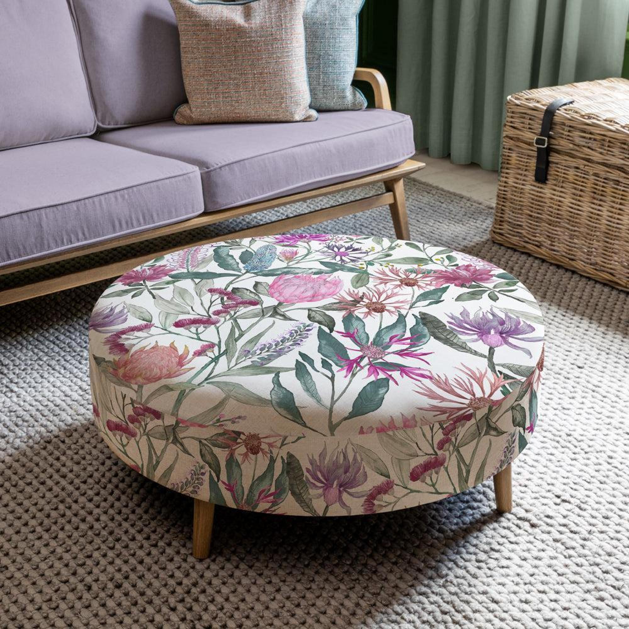 Product photograph of Voyage Maison Fortazela Petra Onyx Linen Large Footstool from Choice Furniture Superstore.