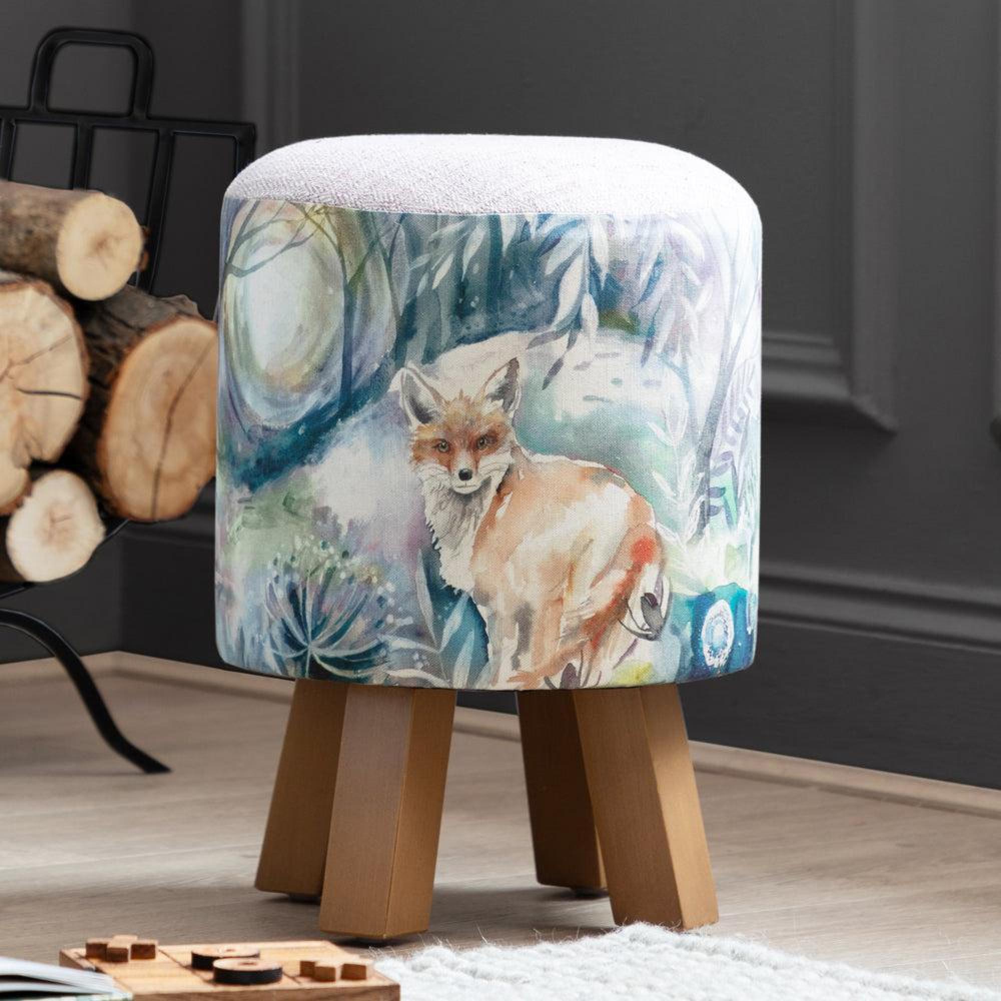 Product photograph of Voyage Maison Fox And Hare Monty Round Footstool from Choice Furniture Superstore.