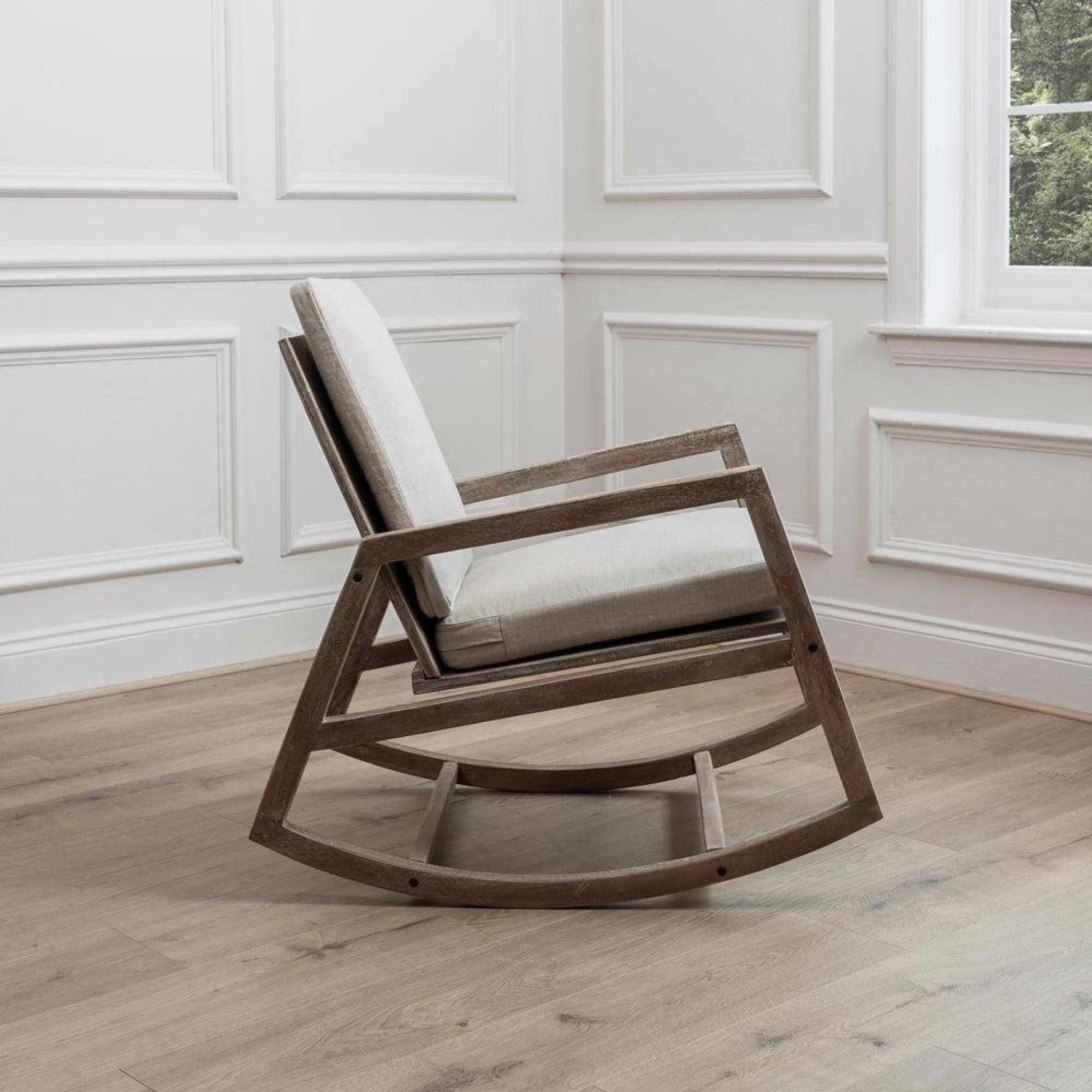 Product photograph of Voyage Maison Jonas Rocker Greywash Mango Wood Armchair from Choice Furniture Superstore.