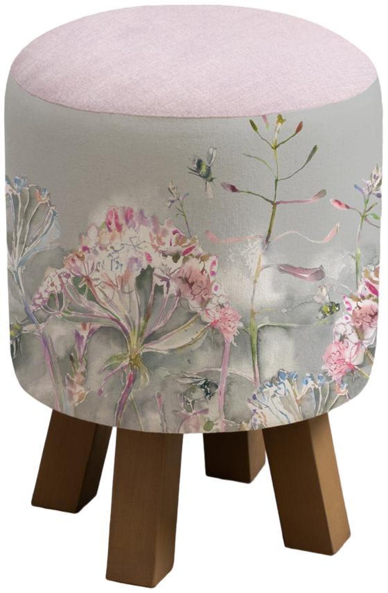 Product photograph of Voyage Maison Langdale Orchid Monty Round Footstool from Choice Furniture Superstore.