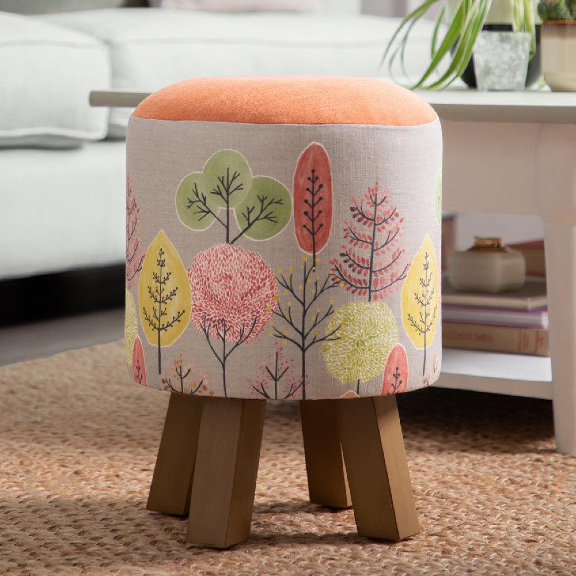 Product photograph of Voyage Maison Lyall Sandstone Monty Round Footstool from Choice Furniture Superstore.