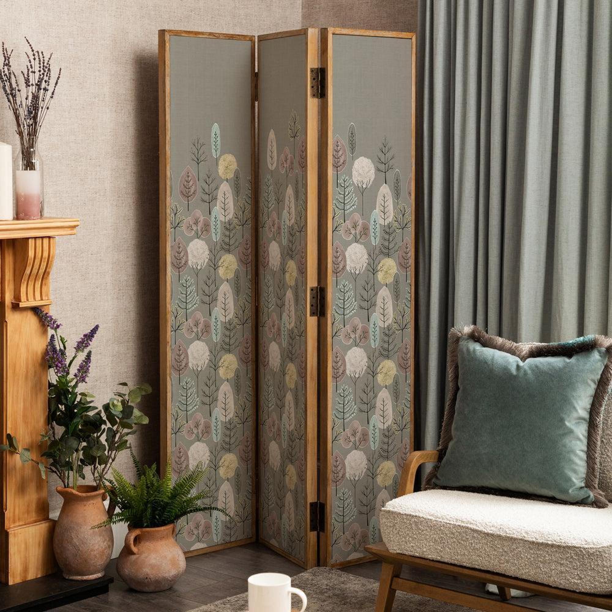 Product photograph of Voyage Maison Lyall Granite Solid Wood Room Divider from Choice Furniture Superstore.