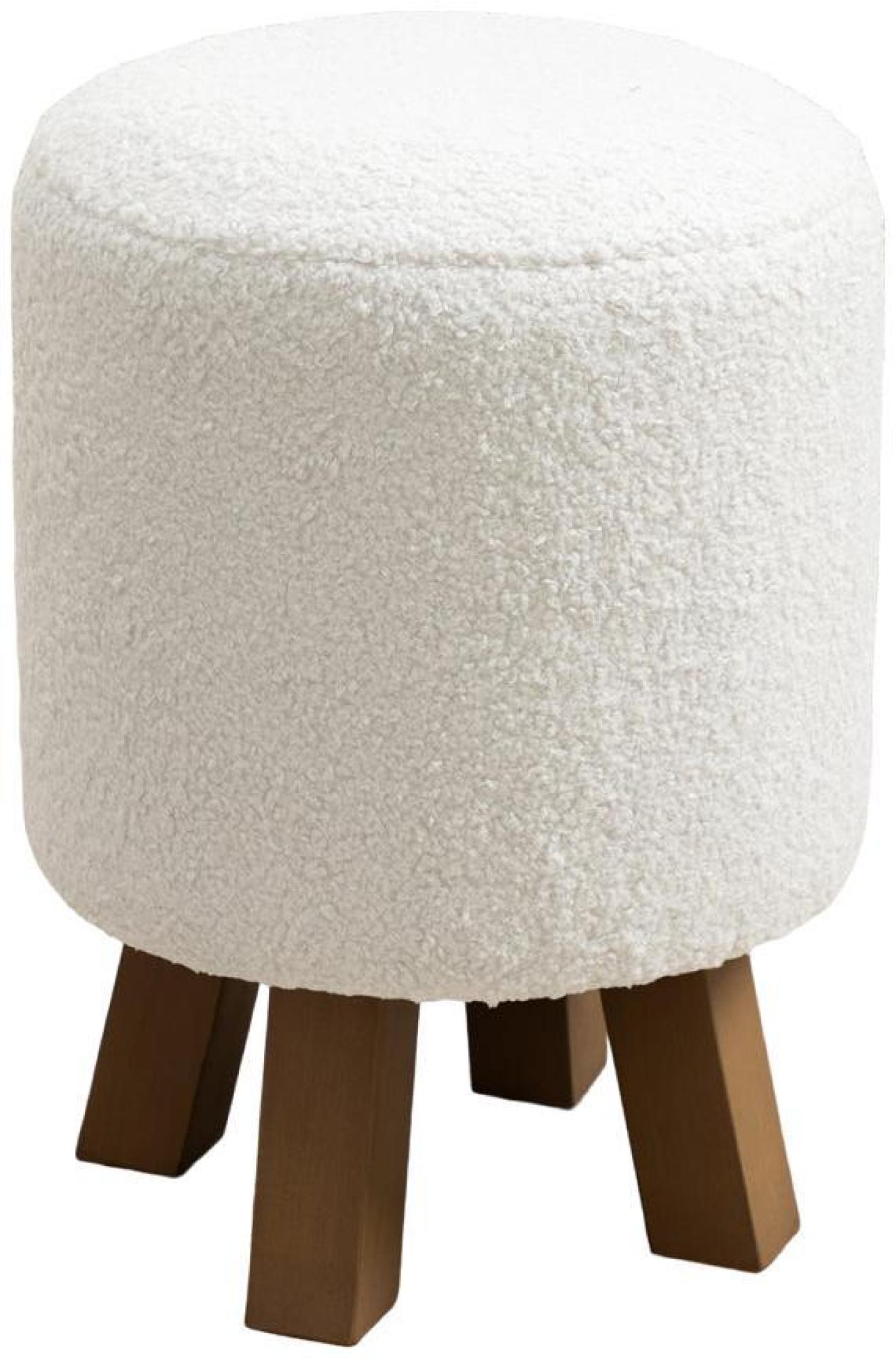 Product photograph of Voyage Maison Paddington Cream Monty Round Footstool from Choice Furniture Superstore.