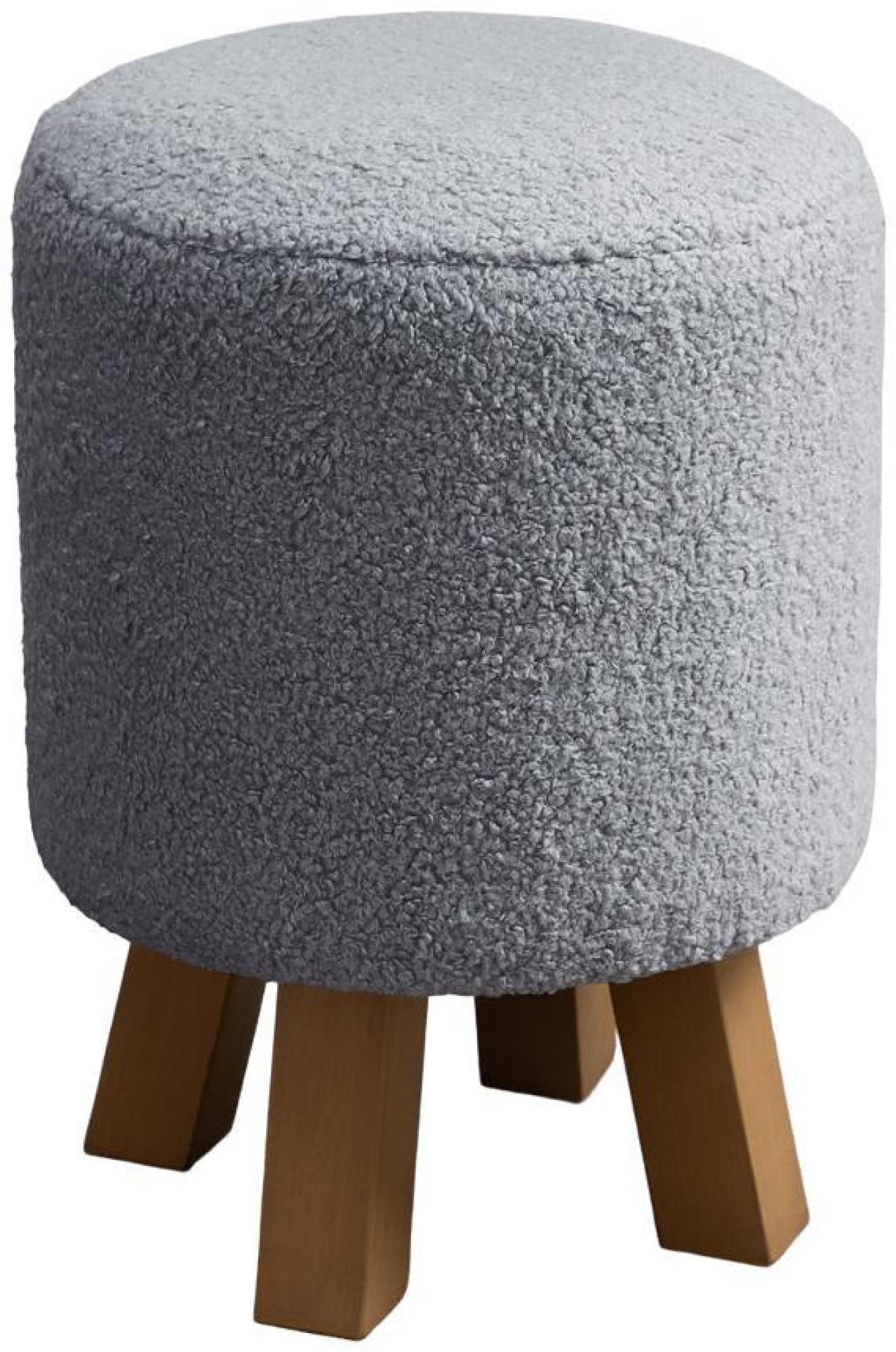 Product photograph of Voyage Maison Paddington Slate Monty Round Footstool from Choice Furniture Superstore.