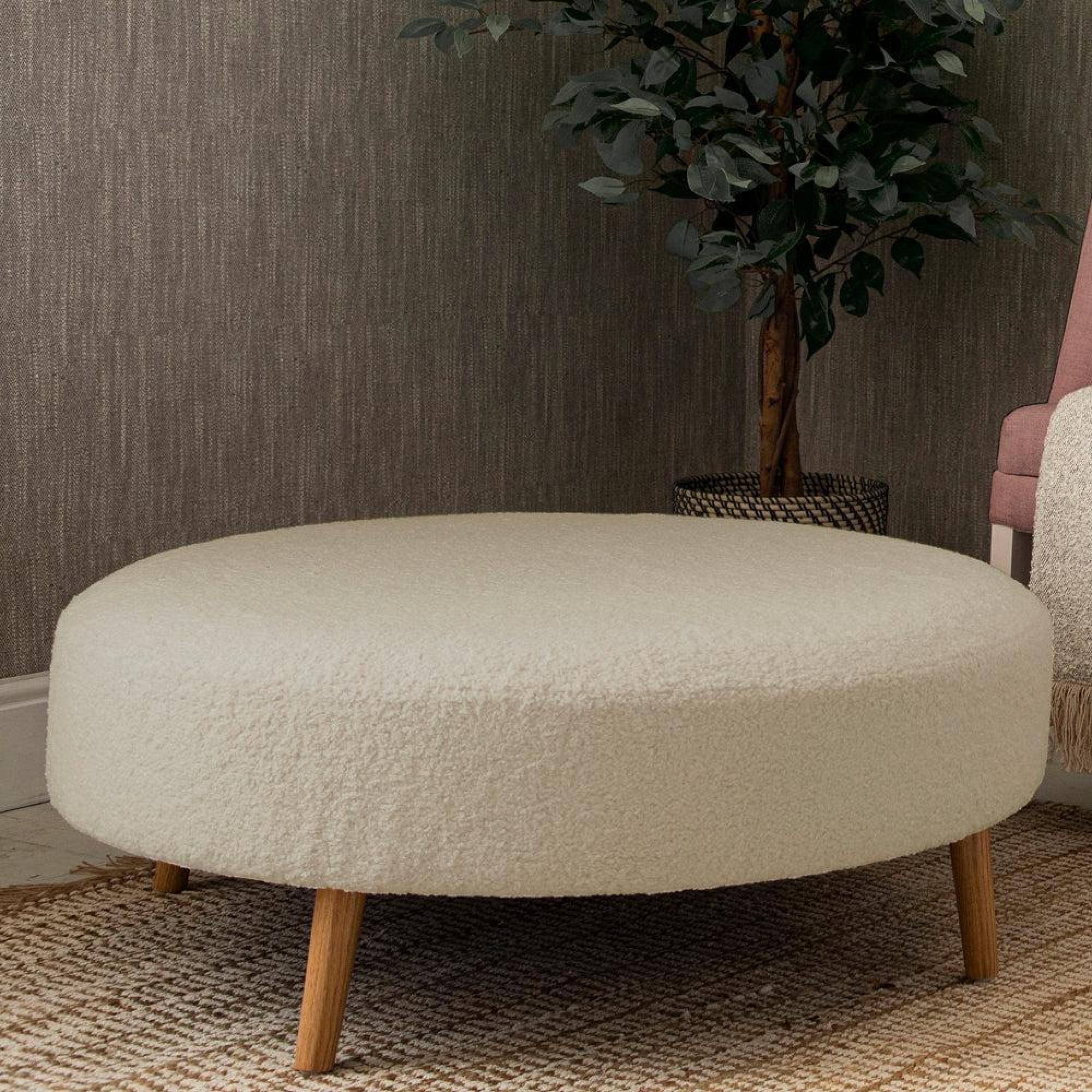 Product photograph of Voyage Maison Paddington Linen Petra Large Footstool from Choice Furniture Superstore.