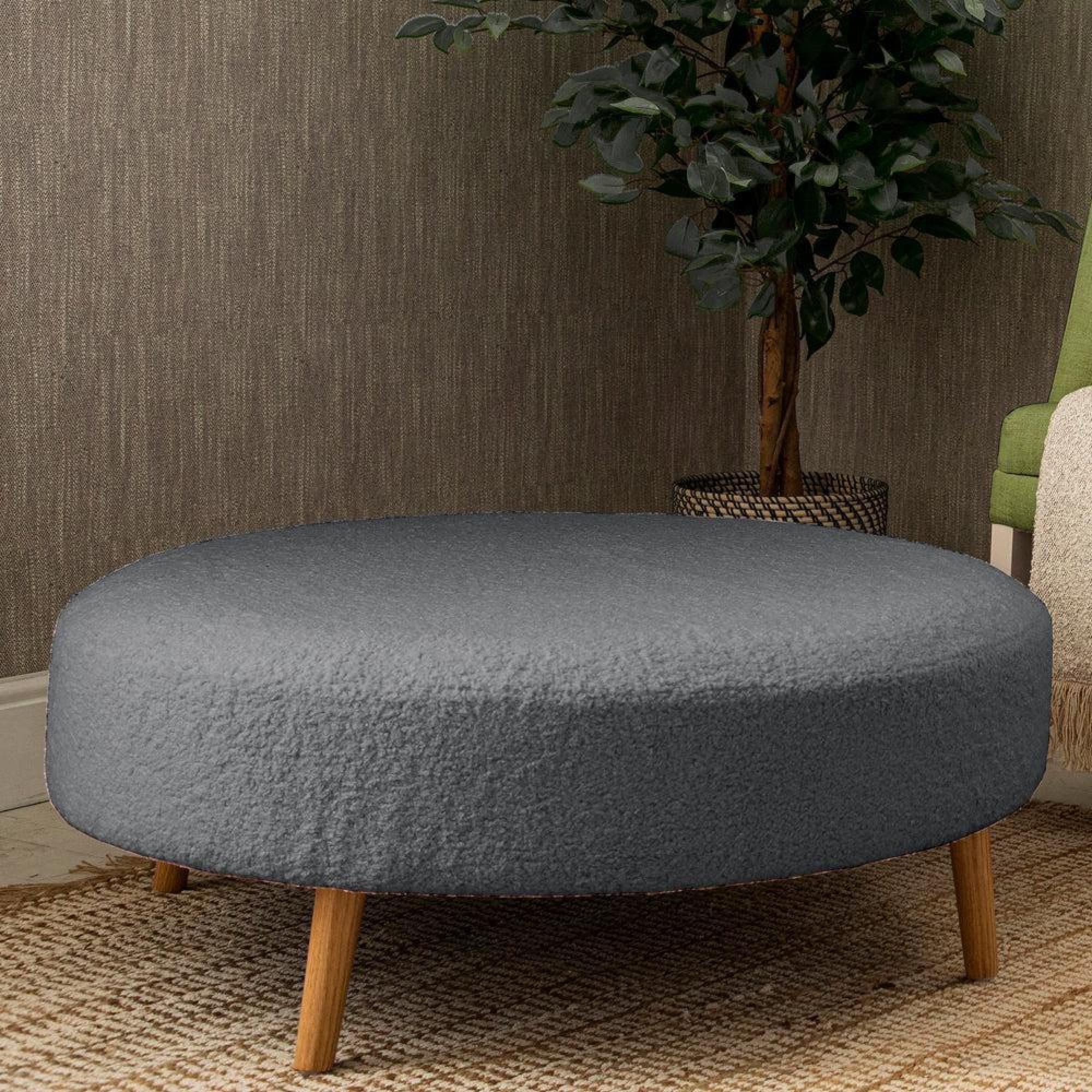 Product photograph of Voyage Maison Paddington Slate Petra Large Footstool from Choice Furniture Superstore.