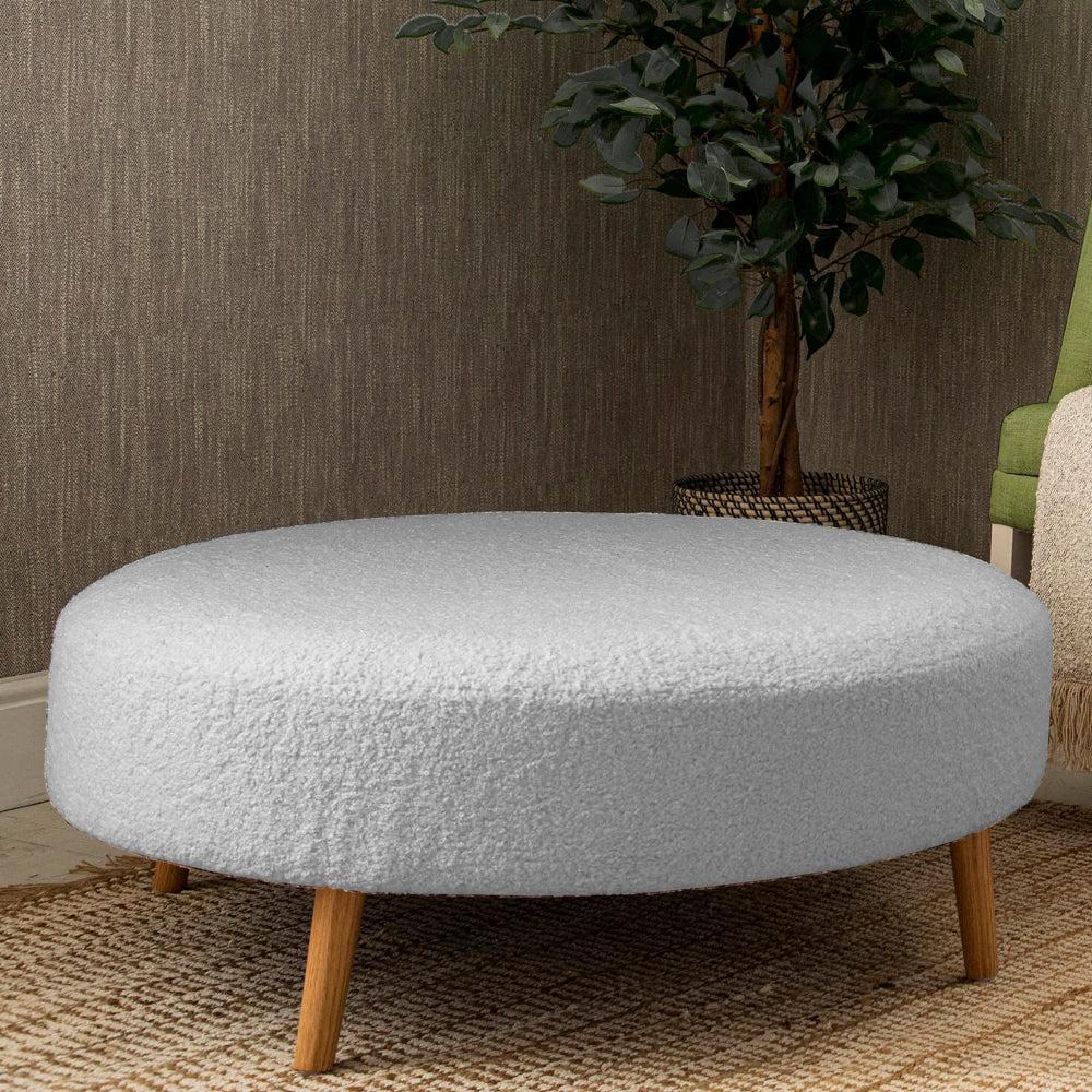 Product photograph of Voyage Maison Paddington Slver Petra Large Footstool from Choice Furniture Superstore.