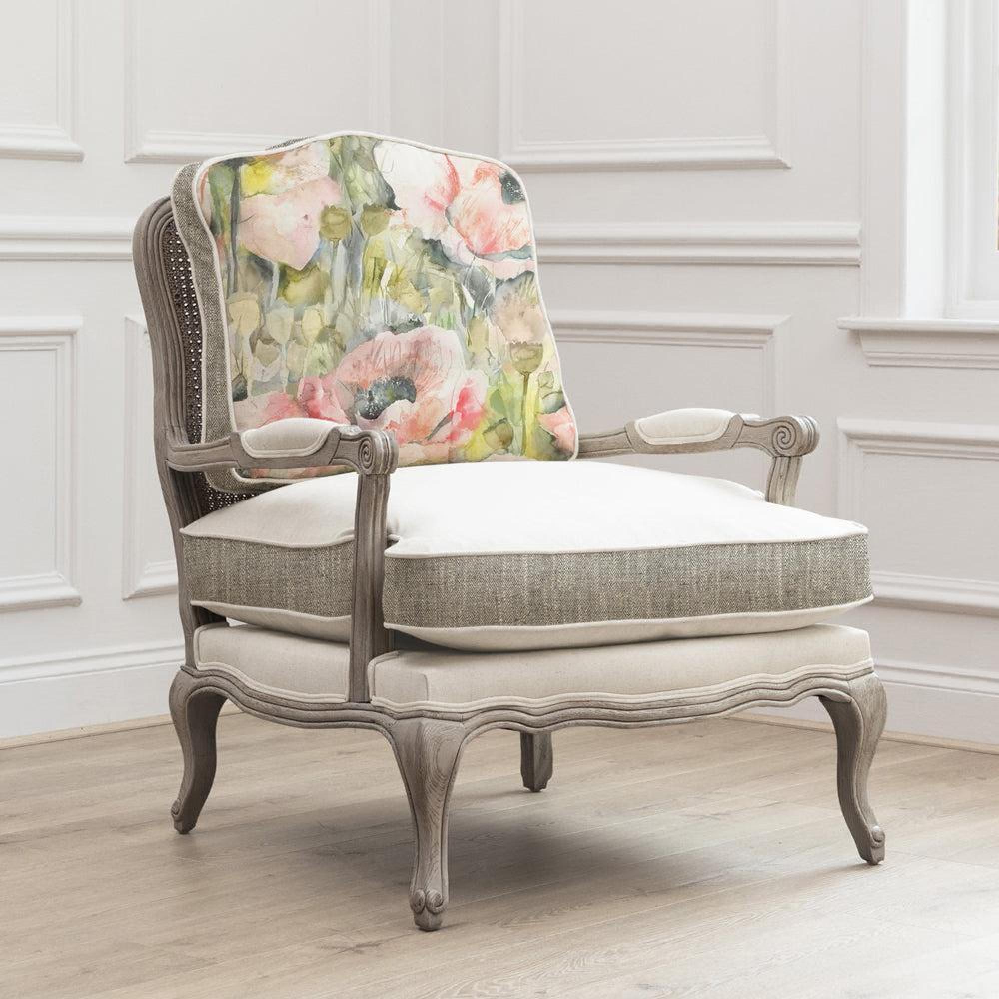 Product photograph of Voyage Maison Papavera Florence Sweetpea Stone Armchair from Choice Furniture Superstore.