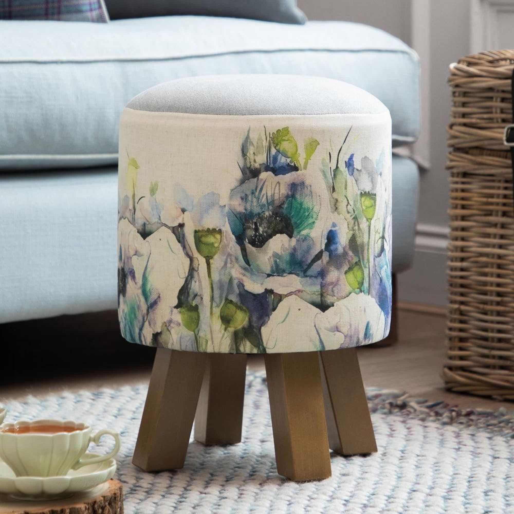 Product photograph of Voyage Maison Papavera Veronica Monty Round Footstool from Choice Furniture Superstore.