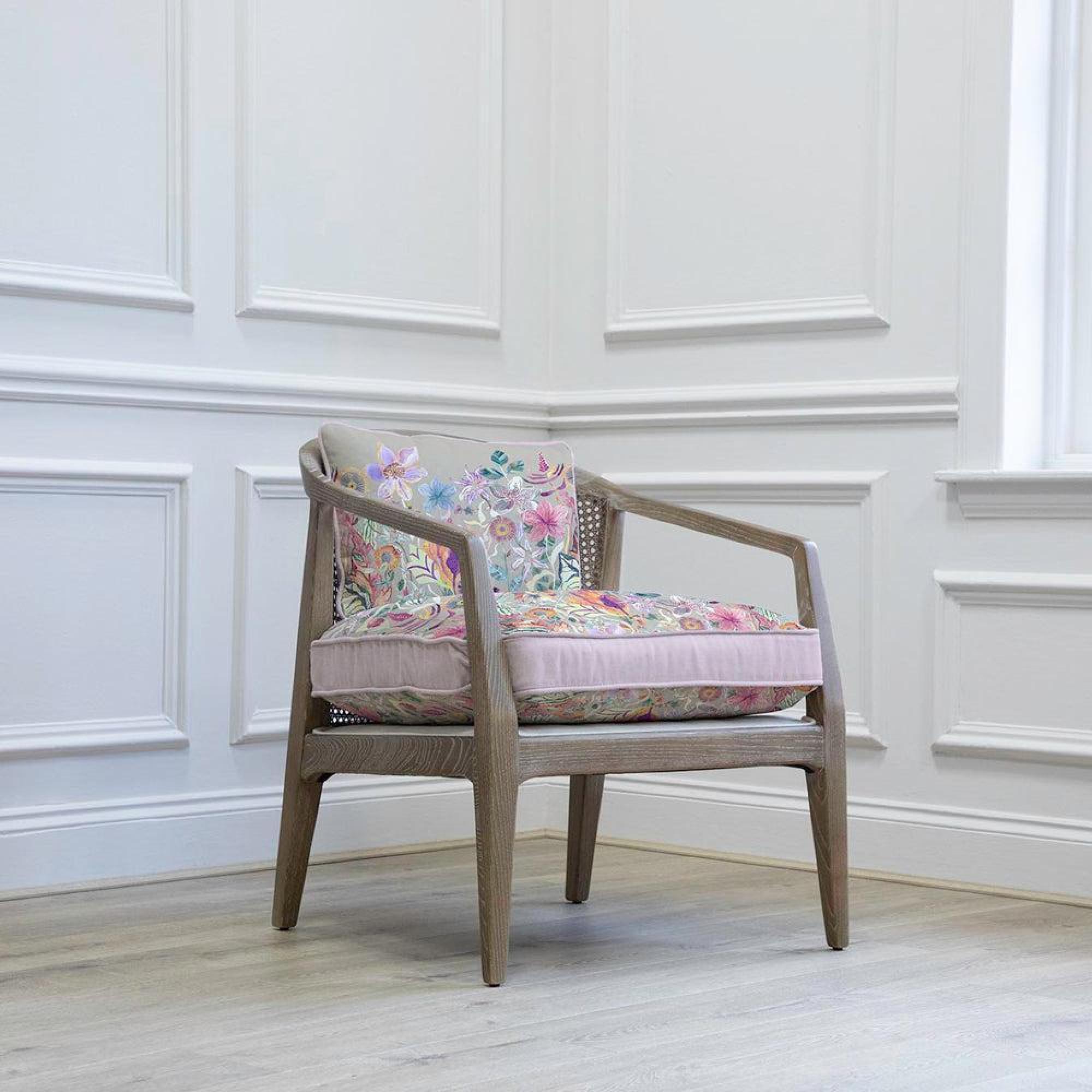 Product photograph of Voyage Maison Primrose Haze Solid Wood Liana Armchair from Choice Furniture Superstore.