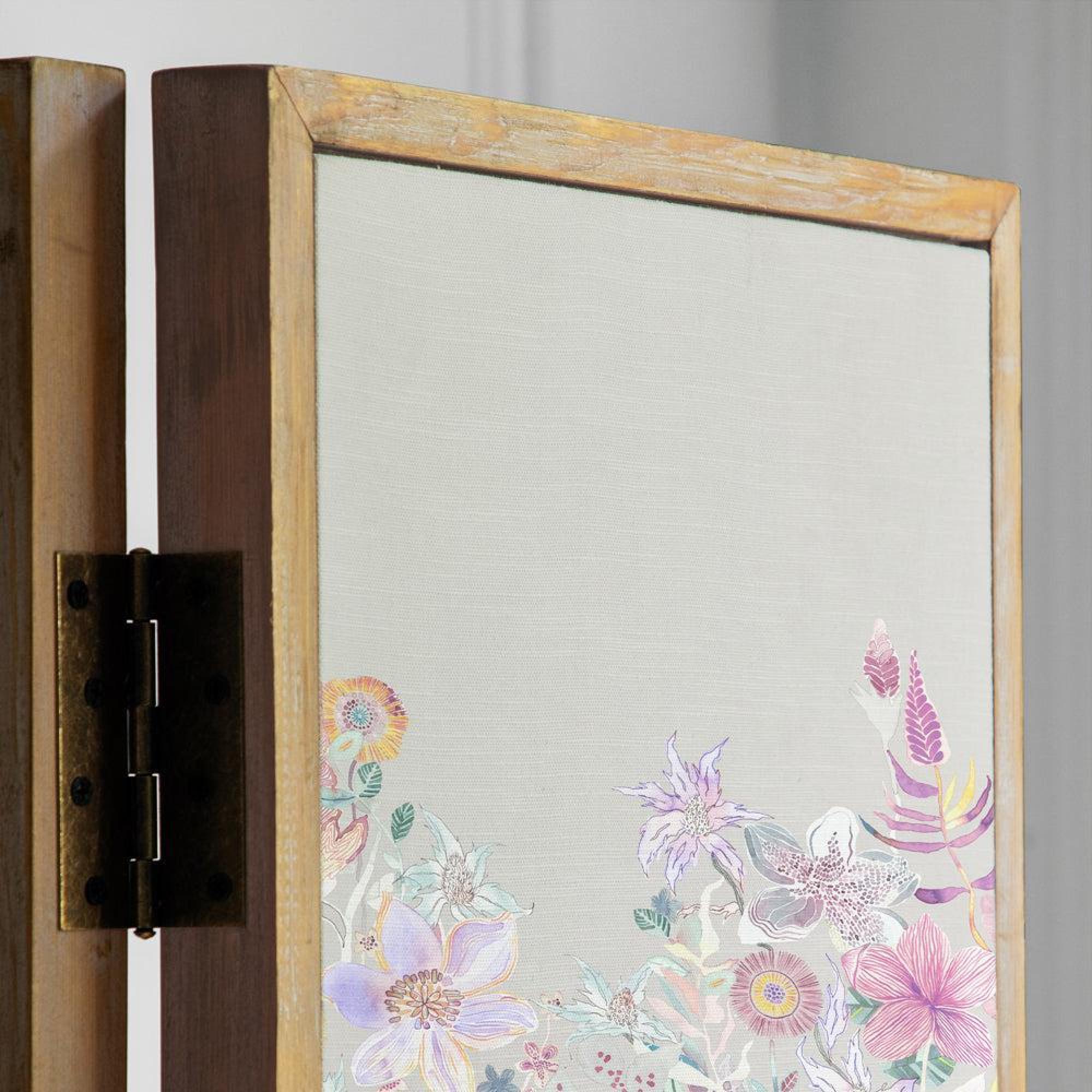 Product photograph of Voyage Maison Primrose Haze Solid Wood Room Divider from Choice Furniture Superstore.