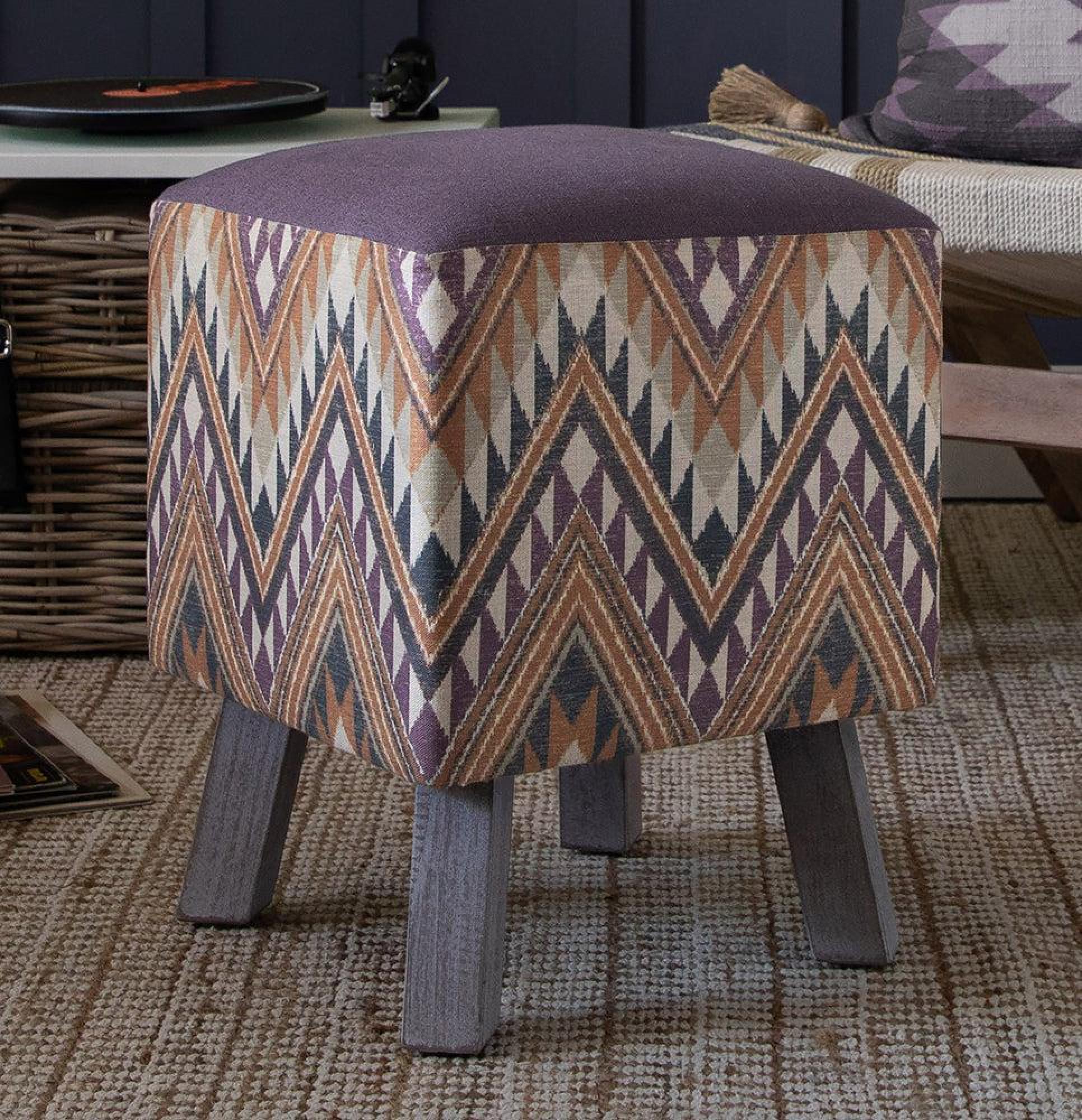 Product photograph of Voyage Maison Sandoval Sierra Printed Toby Footstool from Choice Furniture Superstore.