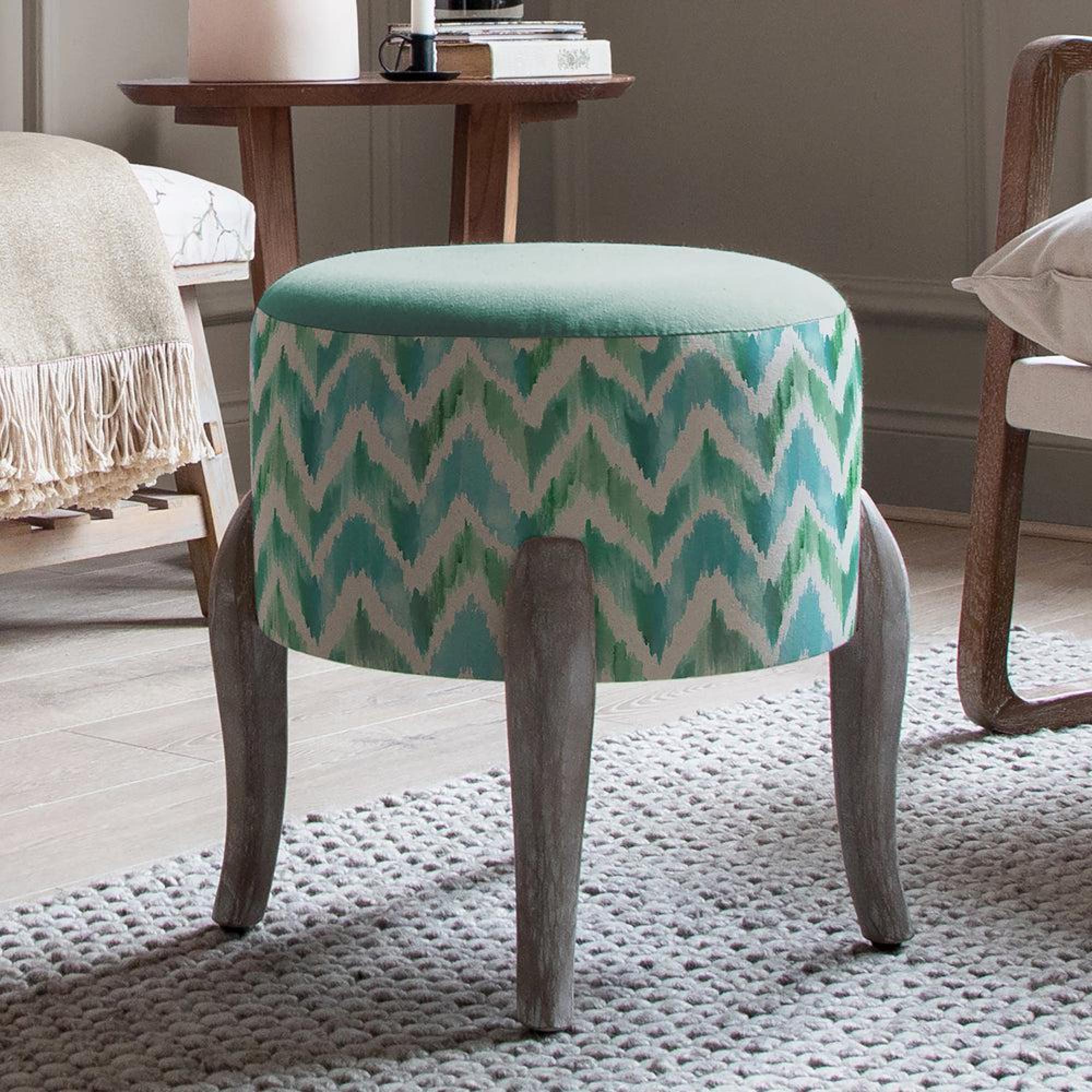 Product photograph of Voyage Maison Savannah Isla Printed Finn Footstool from Choice Furniture Superstore.