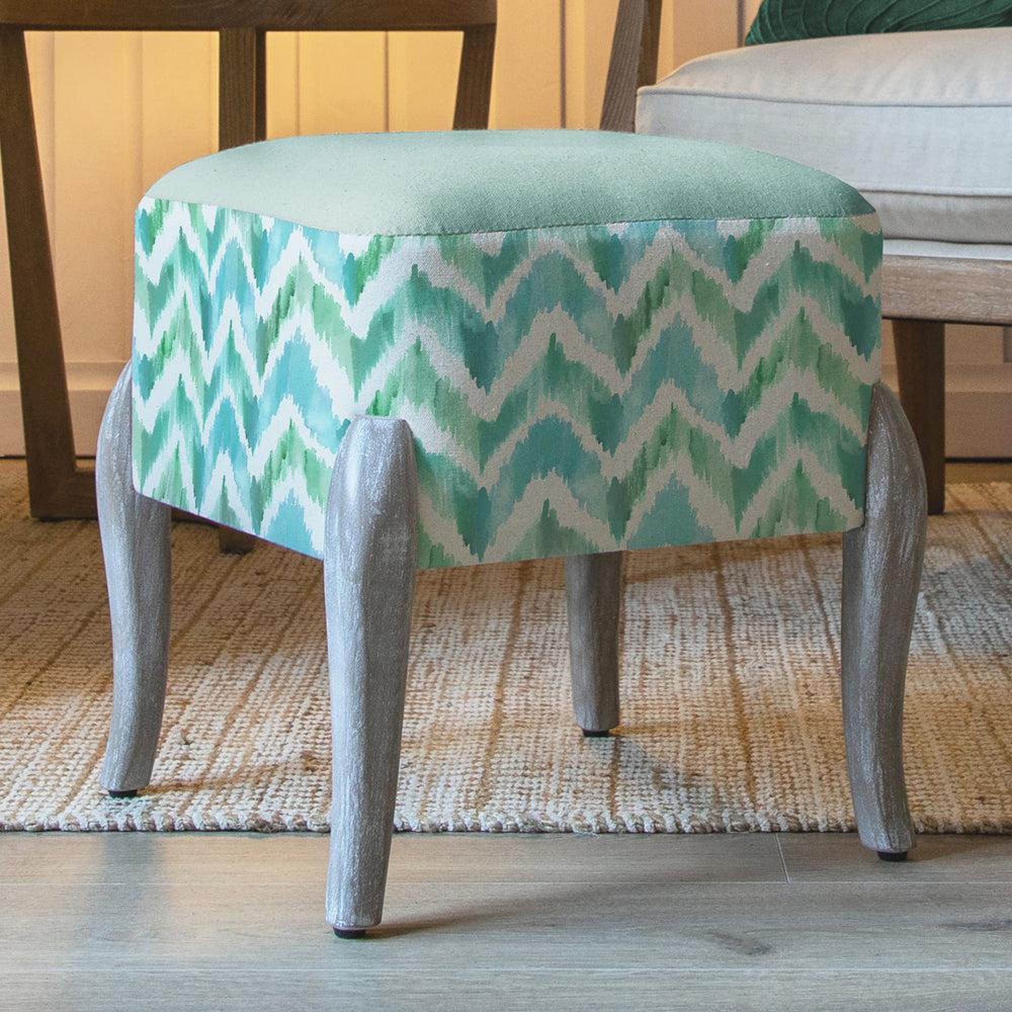 Product photograph of Voyage Maison Savannah Isla Printed Ralf Footstool from Choice Furniture Superstore.