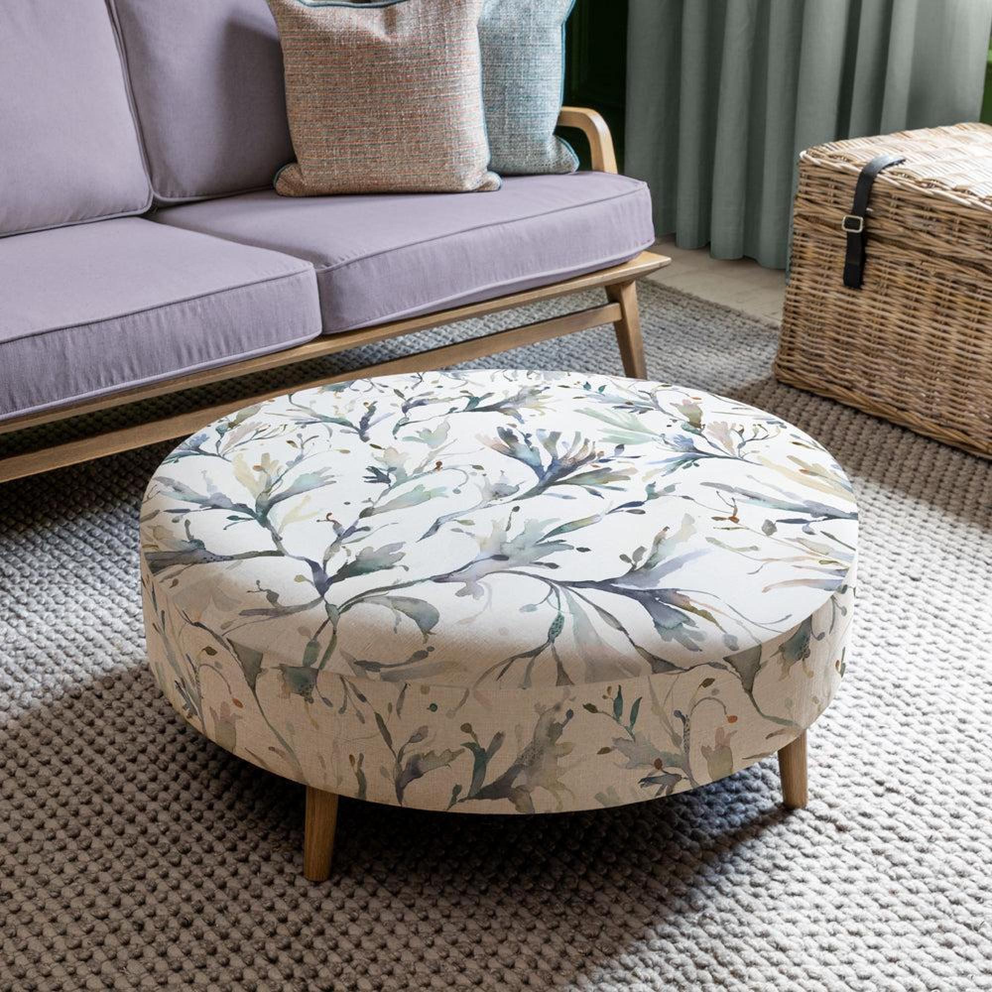 Product photograph of Voyage Maison Seaweed Slate Petra Large Footstool from Choice Furniture Superstore.