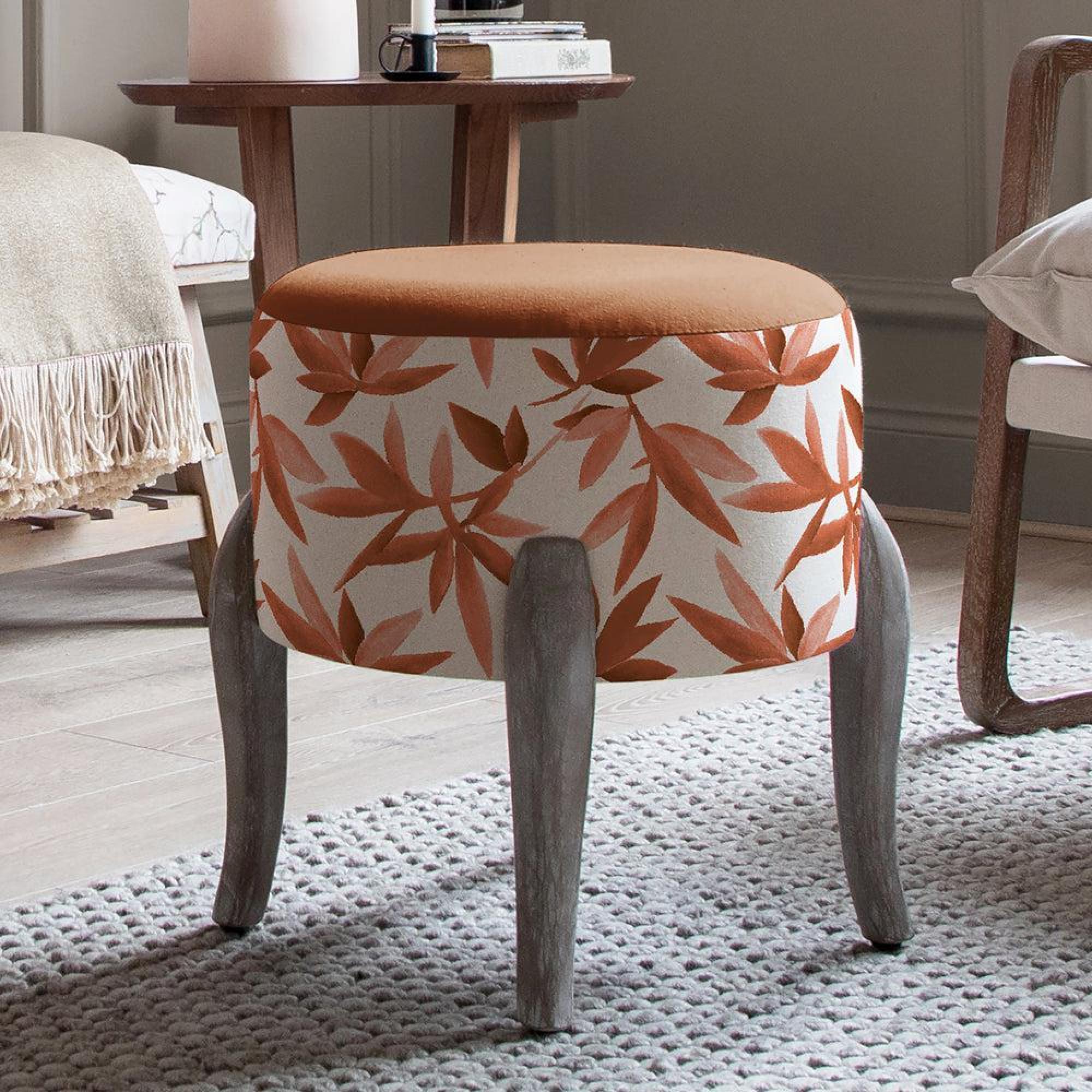 Product photograph of Voyage Maison Silverwood Sienna Printed Finn Footstool from Choice Furniture Superstore.