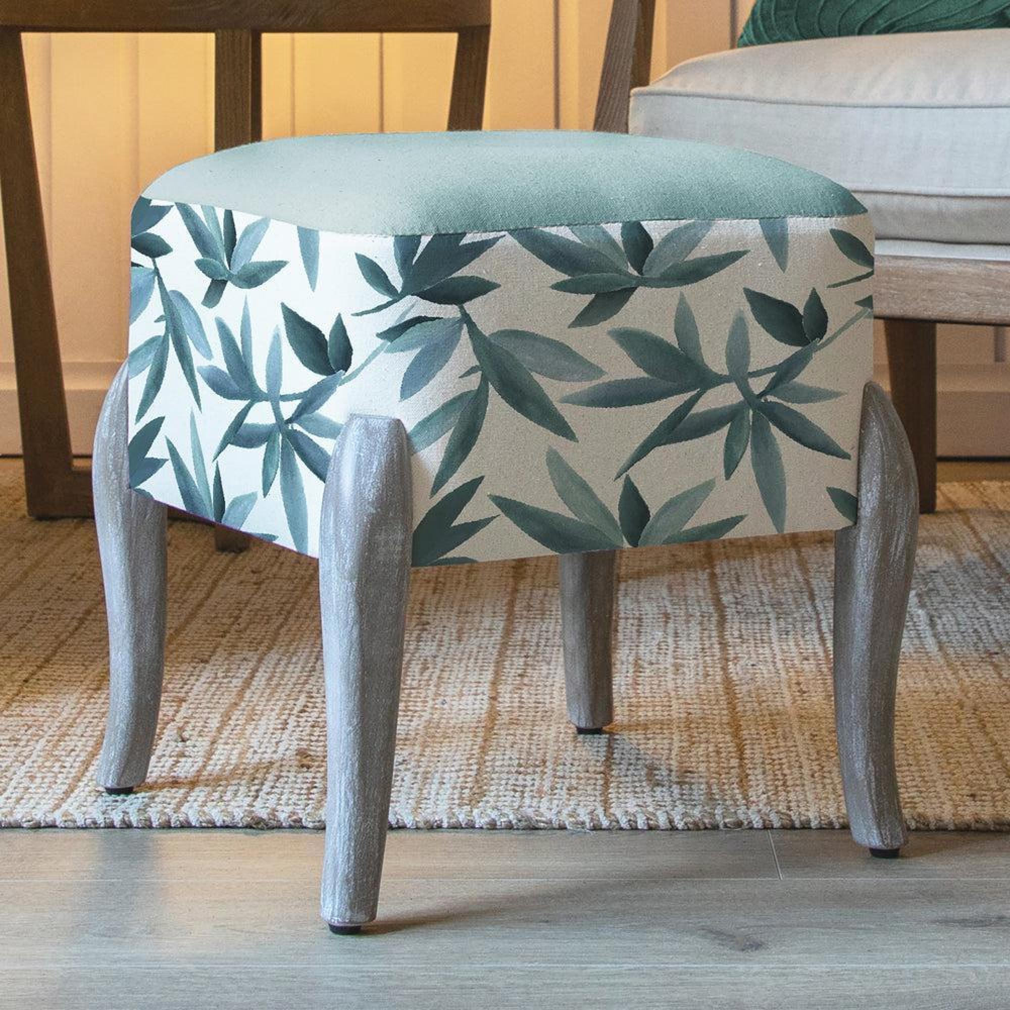 Product photograph of Voyage Maison Silverwood River Printed Ralf Footstool from Choice Furniture Superstore.