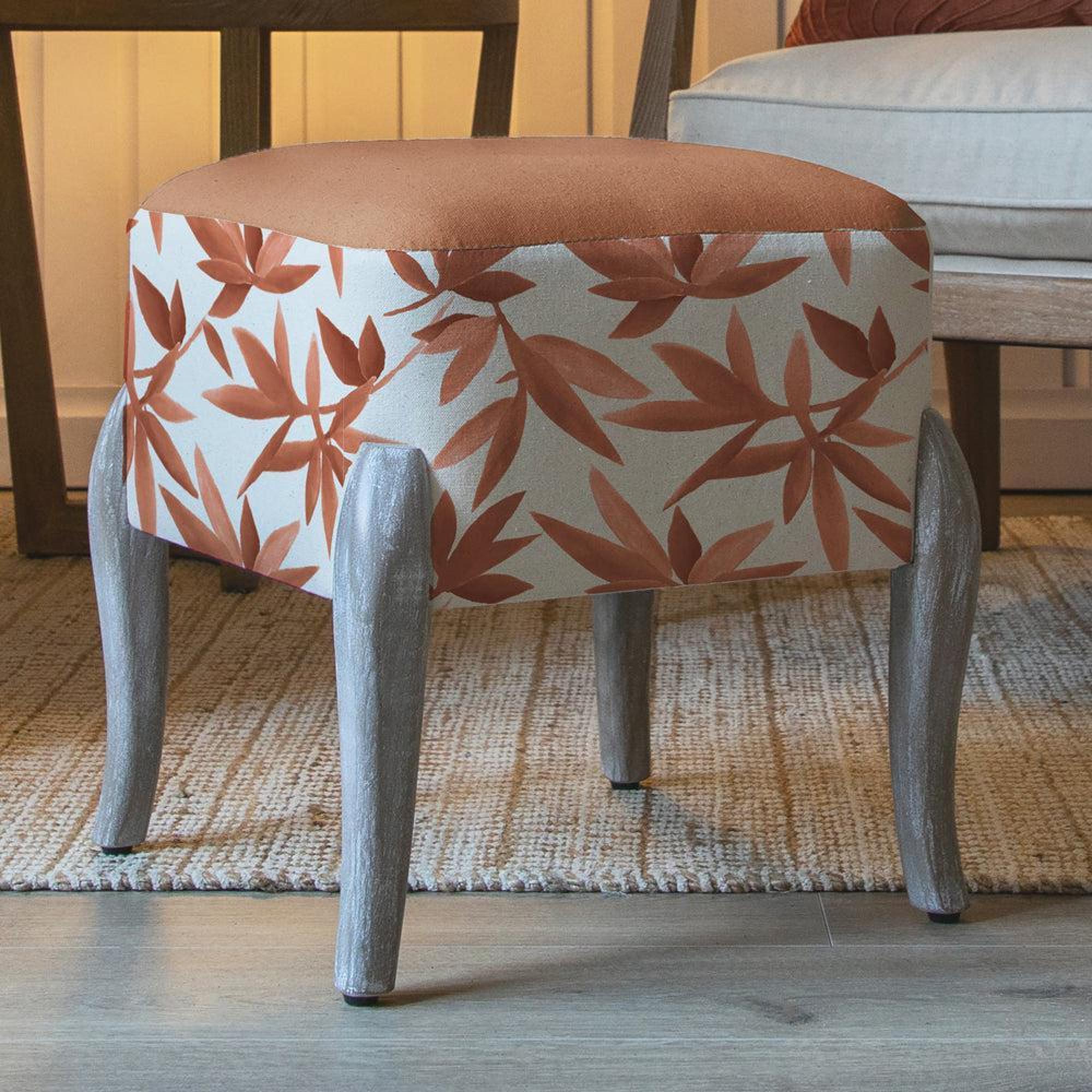 Product photograph of Voyage Maison Silverwood Sienna Printed Ralf Footstool from Choice Furniture Superstore.