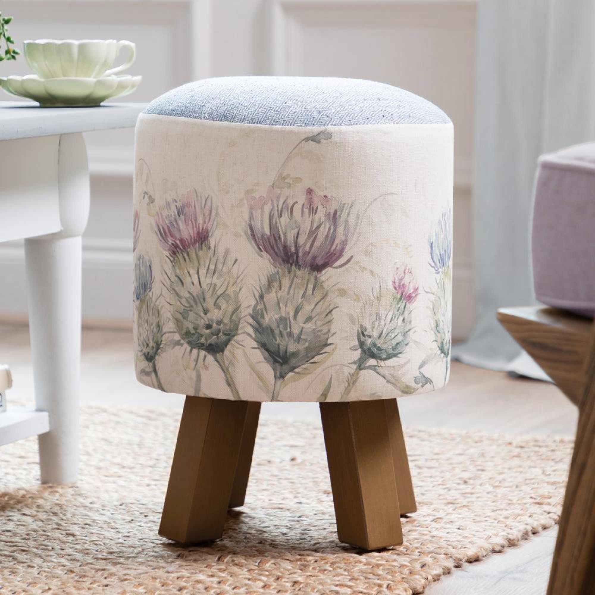 Product photograph of Voyage Maison Thistle Glen Monty Round Footstool from Choice Furniture Superstore.