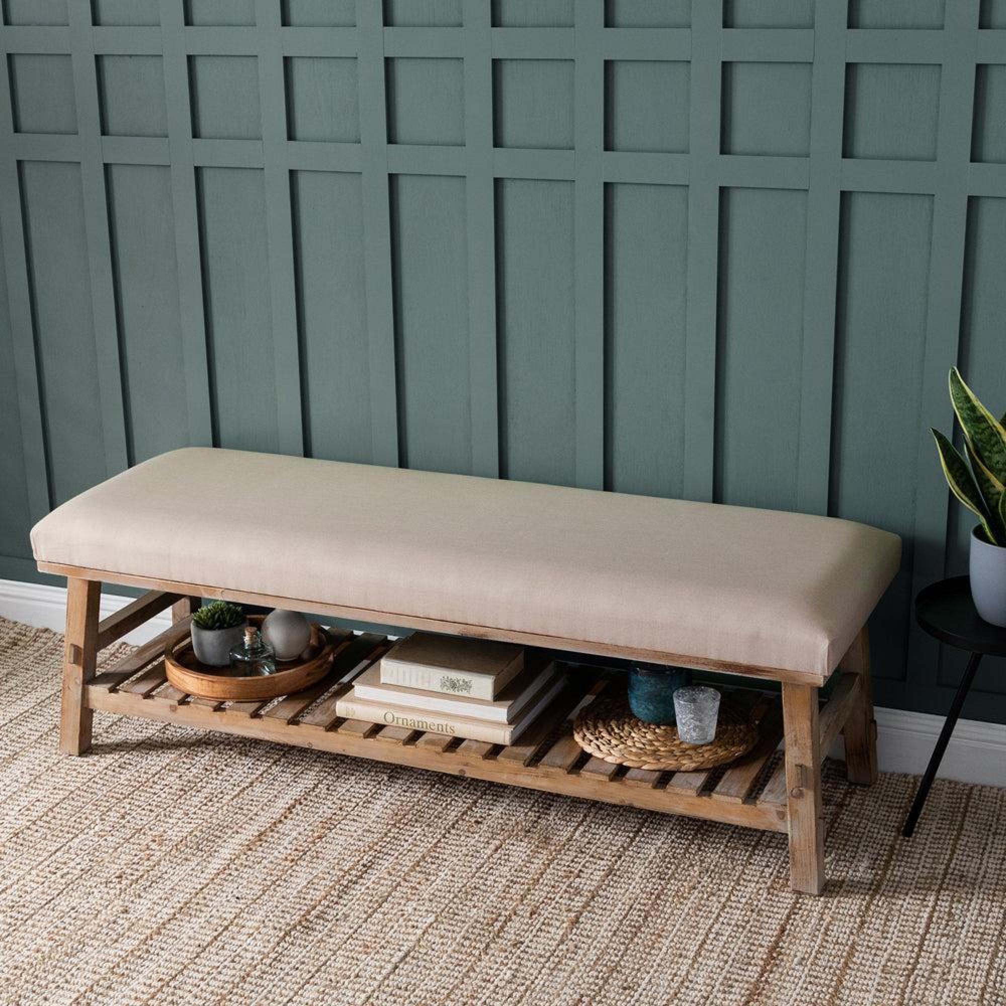 Product photograph of Voyage Maison Tivoli Linen Rupert Bench from Choice Furniture Superstore.