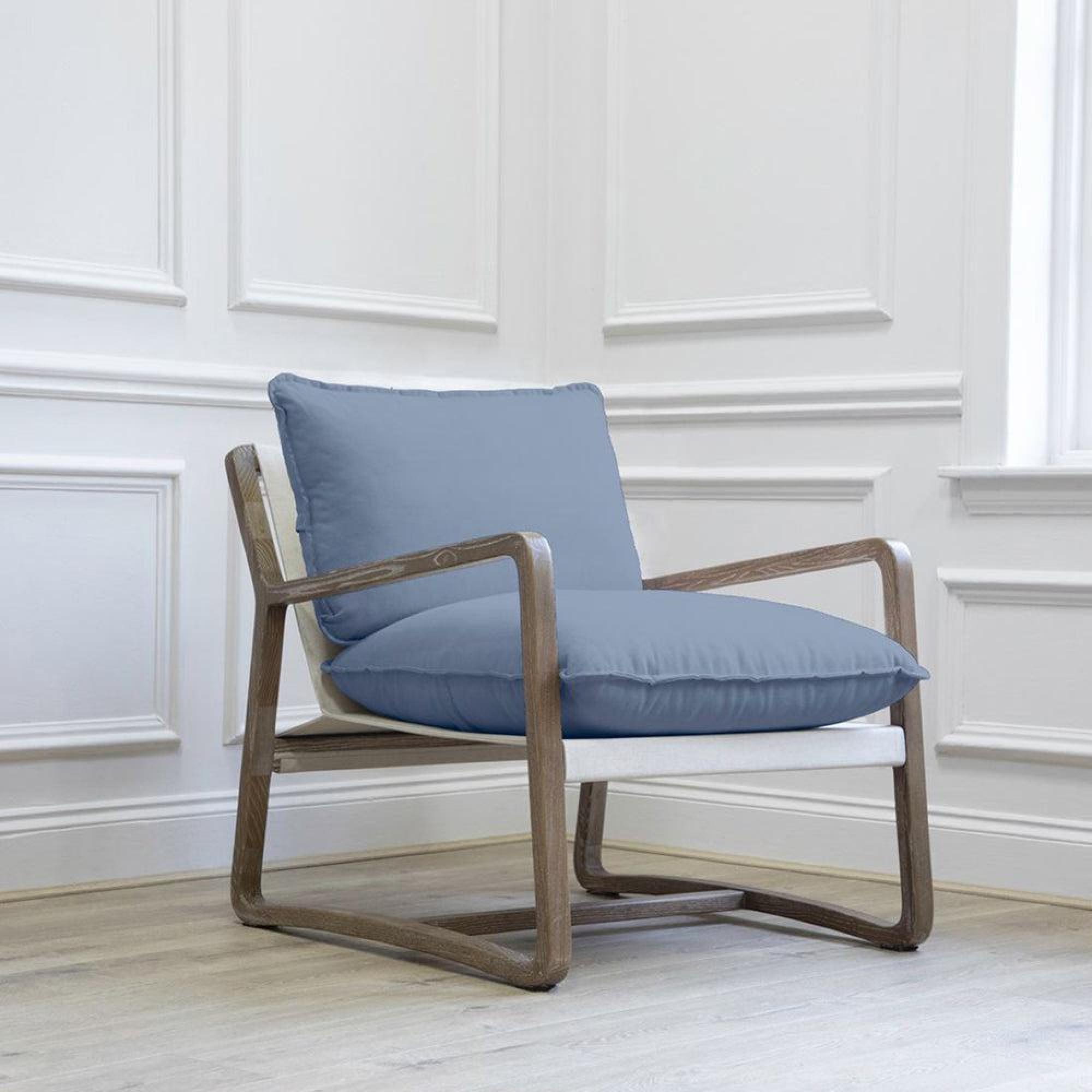 Product photograph of Voyage Maison Tivoli Bluebell Solid Wood Elias Armchair from Choice Furniture Superstore.