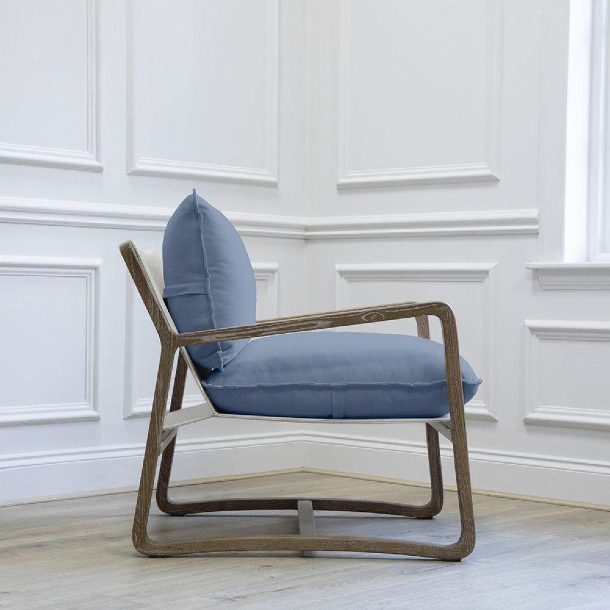 Product photograph of Voyage Maison Tivoli Bluebell Solid Wood Elias Armchair from Choice Furniture Superstore.