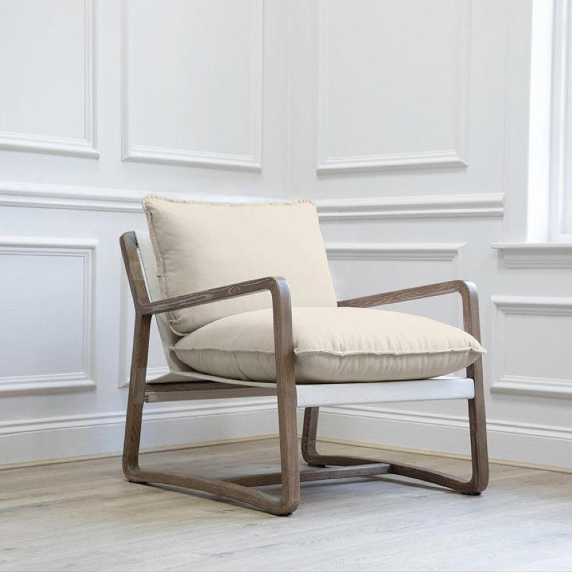 Product photograph of Voyage Maison Tivoli Linen Solid Wood Elias Armchair from Choice Furniture Superstore.