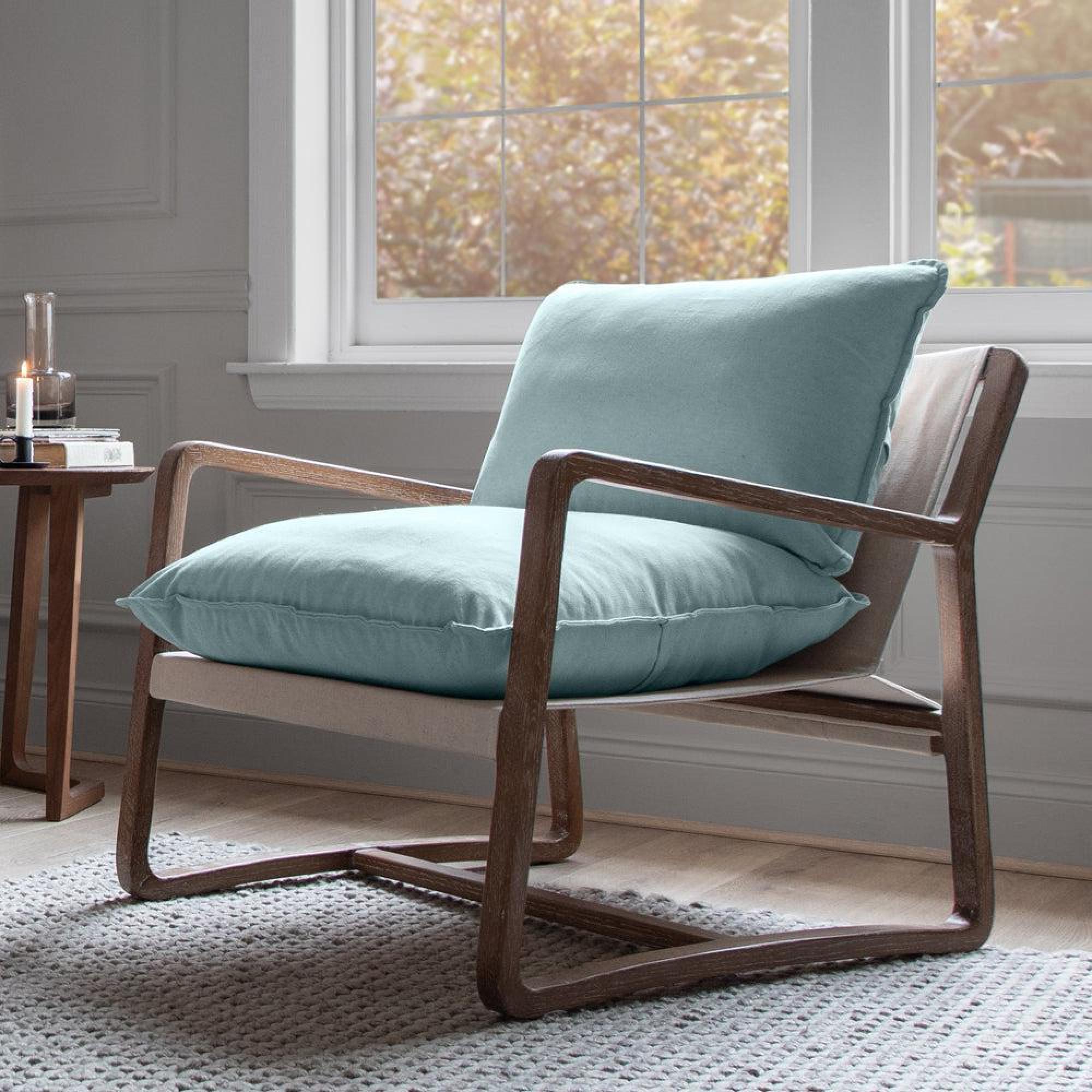 Product photograph of Voyage Maison Tivoli Ocean Solid Wood Elias Armchair from Choice Furniture Superstore.