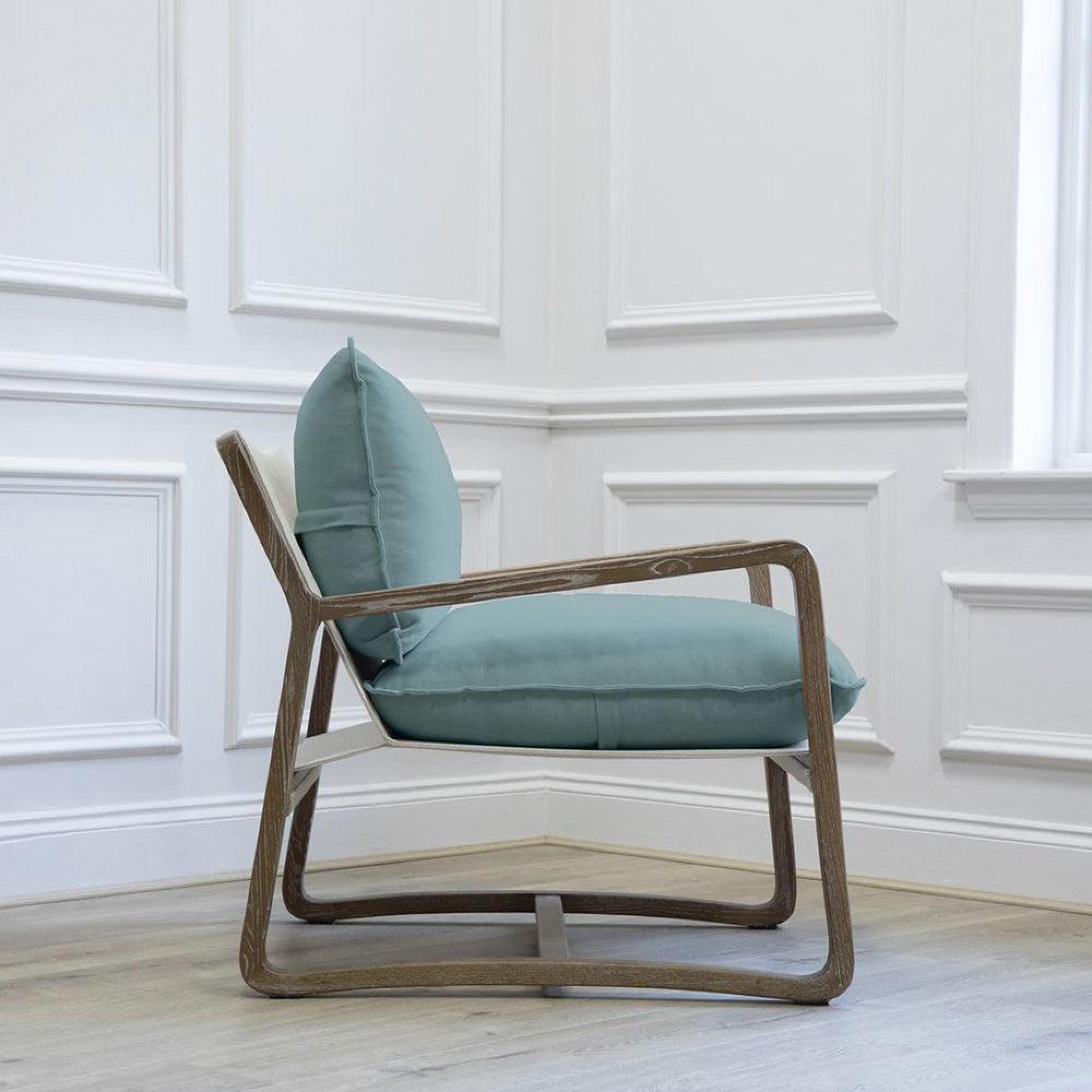 Product photograph of Voyage Maison Tivoli Ocean Solid Wood Elias Armchair from Choice Furniture Superstore.