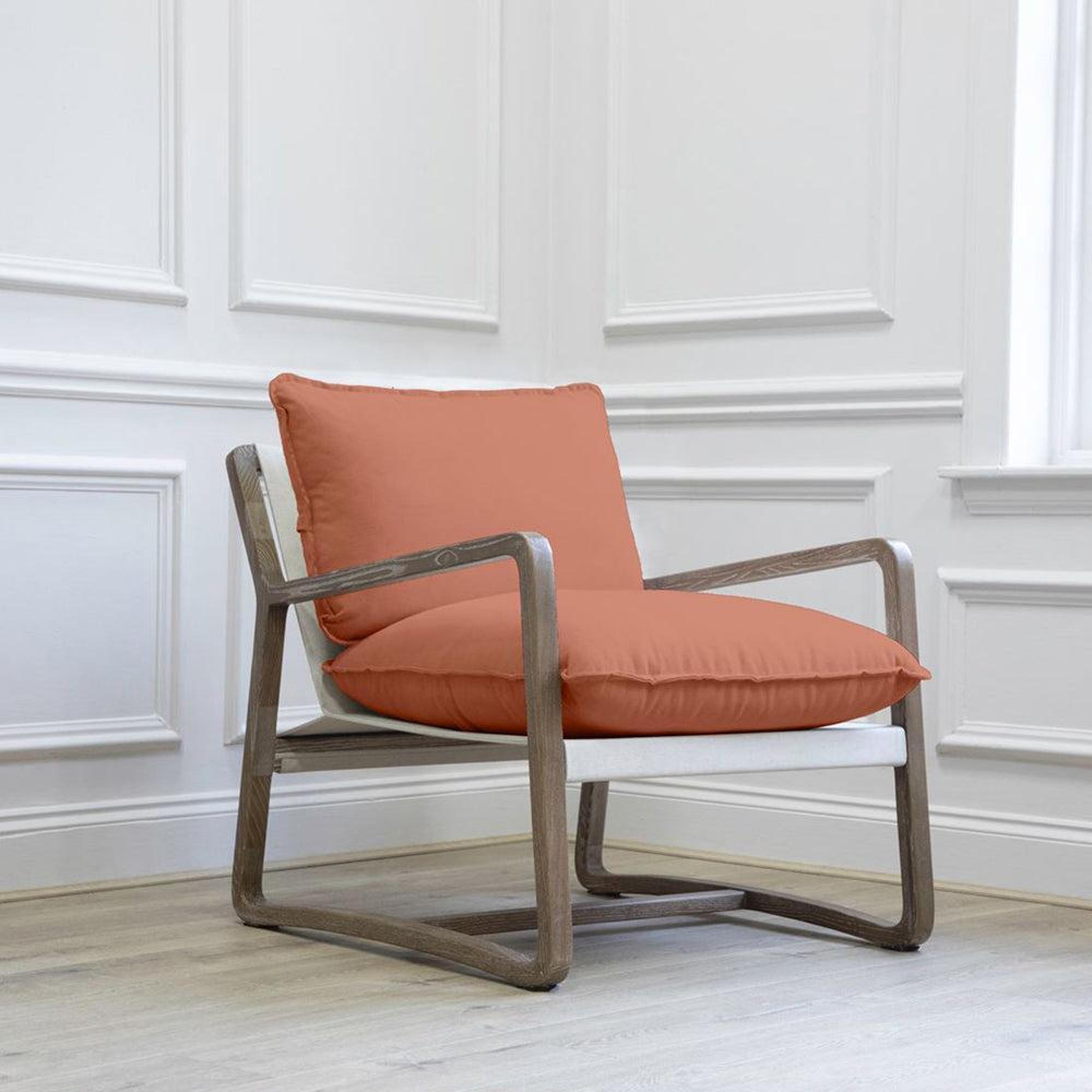 Product photograph of Voyage Maison Tivoli Rust Solid Wood Elias Armchair from Choice Furniture Superstore.