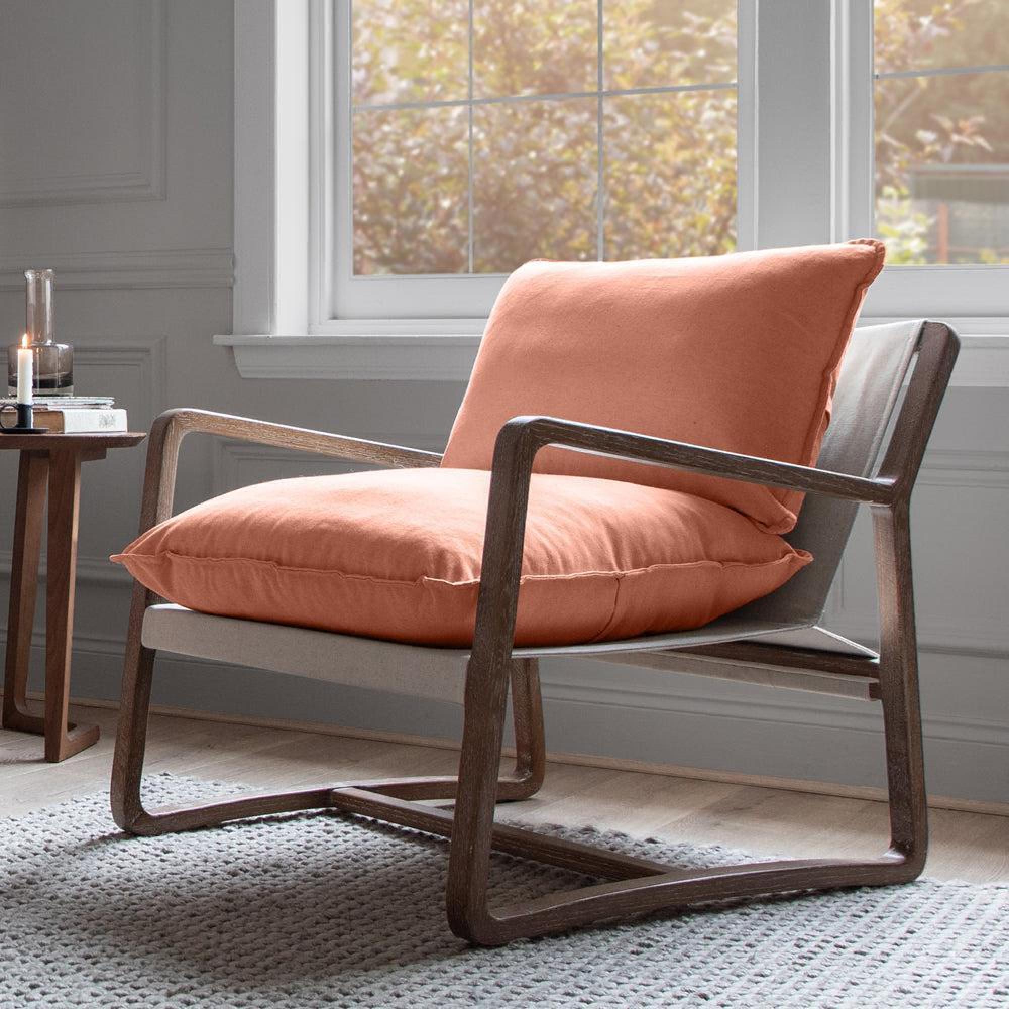 Product photograph of Voyage Maison Tivoli Rust Solid Wood Elias Armchair from Choice Furniture Superstore.