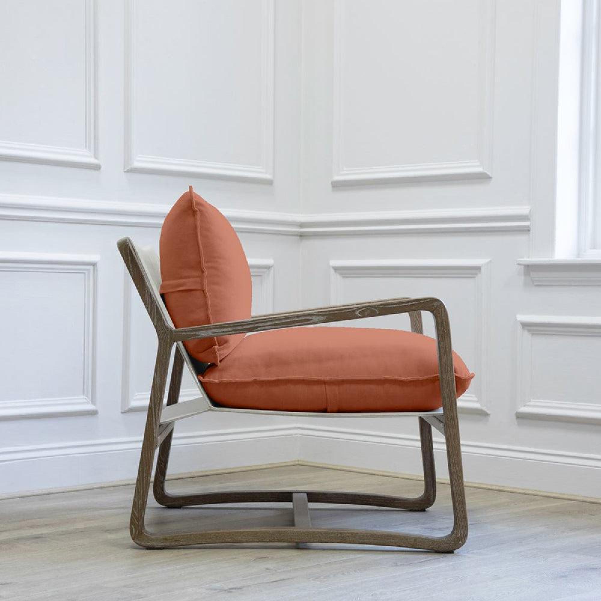 Product photograph of Voyage Maison Tivoli Rust Solid Wood Elias Armchair from Choice Furniture Superstore.