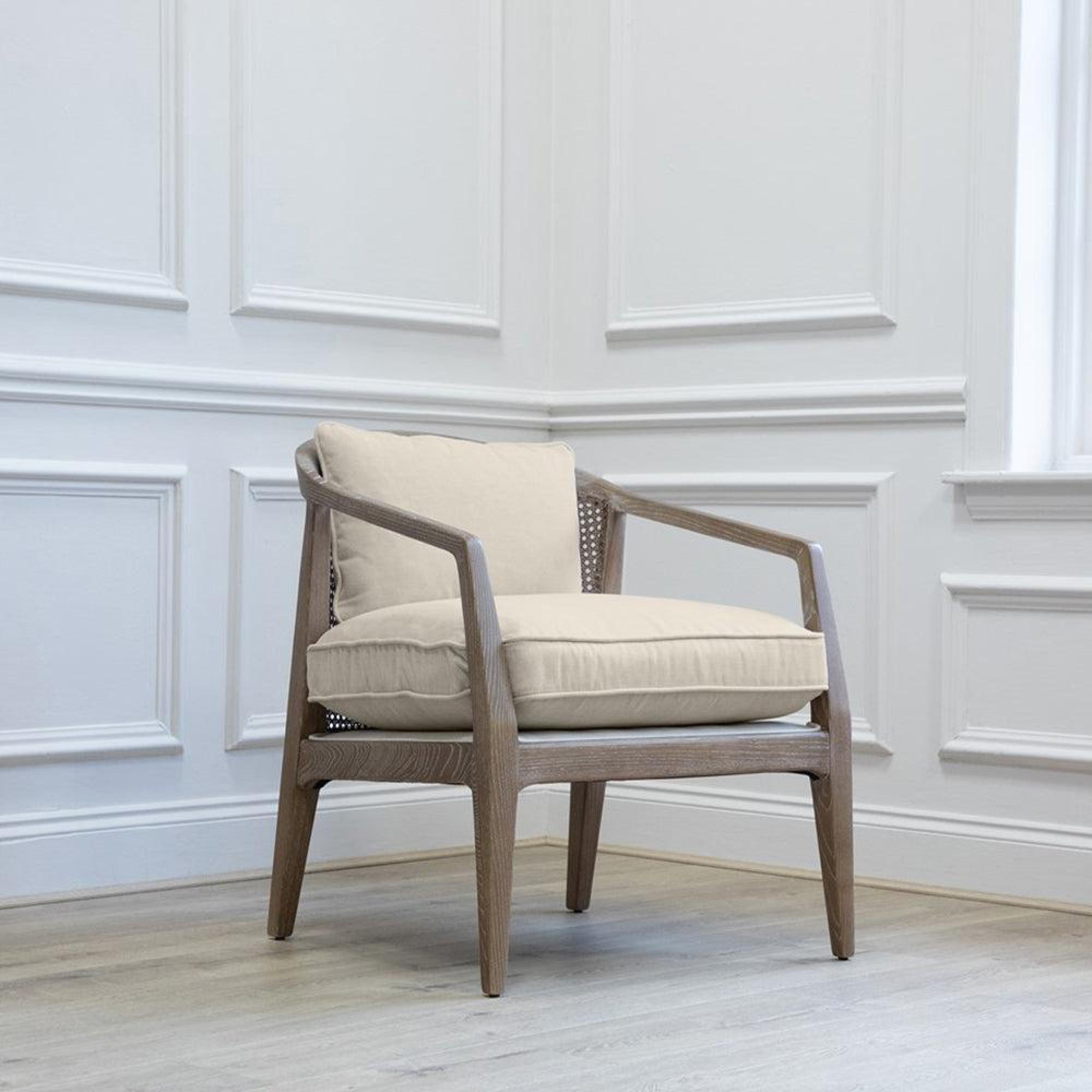 Product photograph of Voyage Maison Tivoli Linen Solid Wood Liana Armchair from Choice Furniture Superstore.