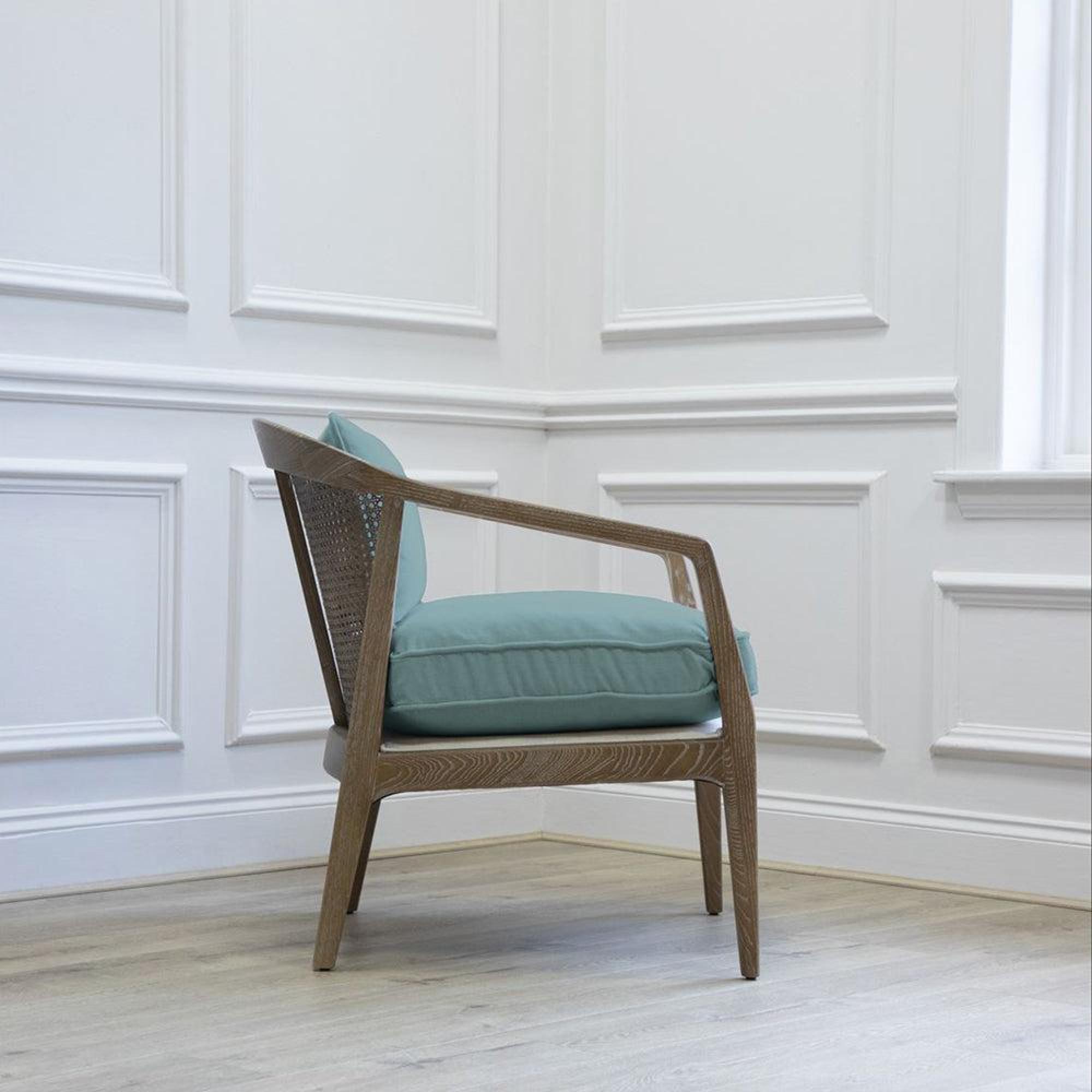 Product photograph of Voyage Maison Tivoli Ocean Solid Wood Liana Armchair from Choice Furniture Superstore.