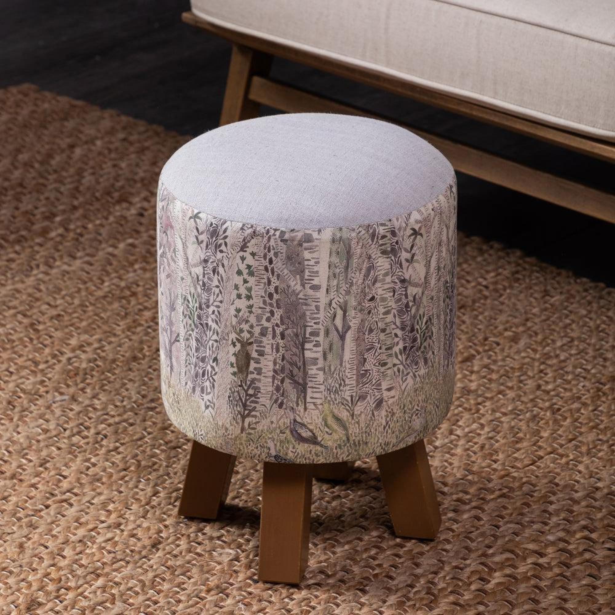 Product photograph of Voyage Maison Whimsical Tale Willow Monty Round Footstool from Choice Furniture Superstore.