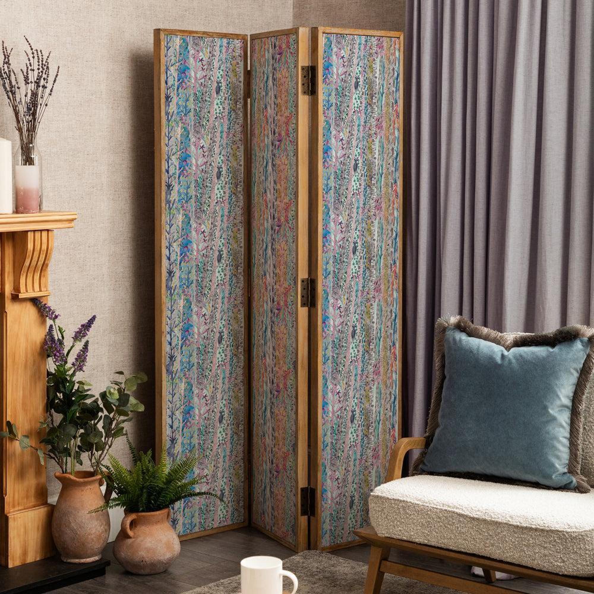 Product photograph of Voyage Maison Whimsical Tale Multi Coloured Solid Wood Room Divider from Choice Furniture Superstore.