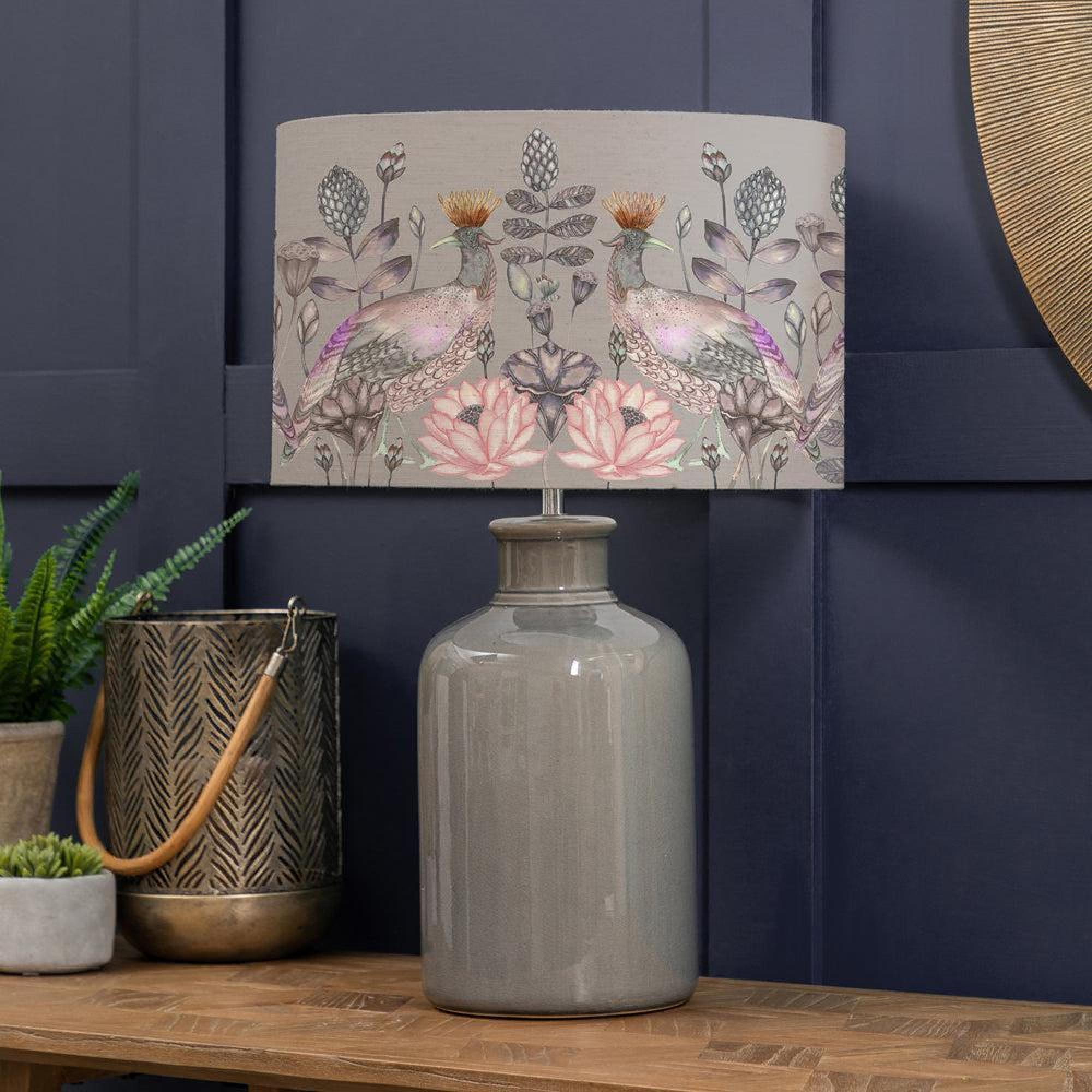 Product photograph of Voyage Maison Ahura Eva Elspeth Grey And Bronze Complete Table Lamp from Choice Furniture Superstore.