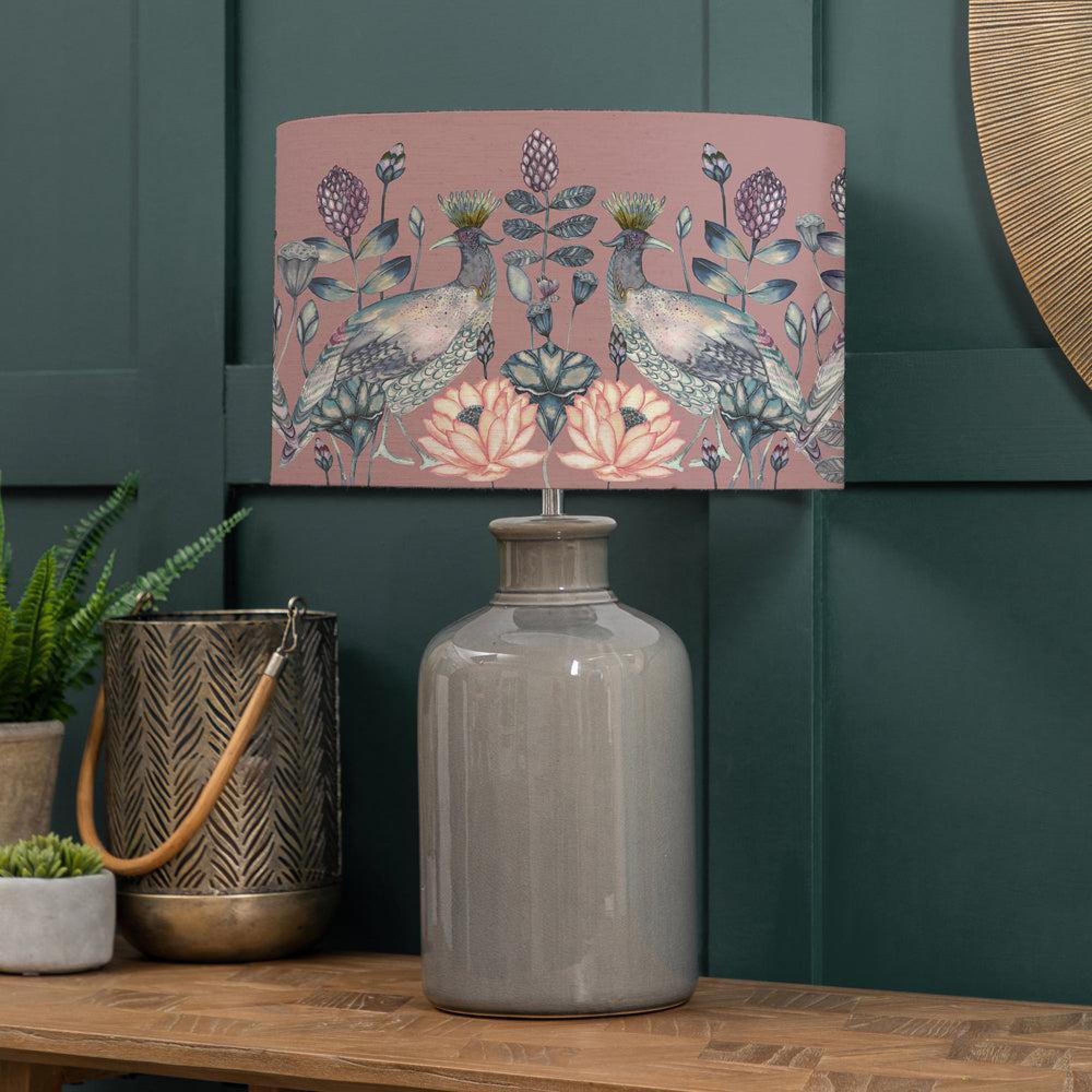 Product photograph of Voyage Maison Ahura Eva Elspeth Grey And Mauve Complete Table Lamp from Choice Furniture Superstore.