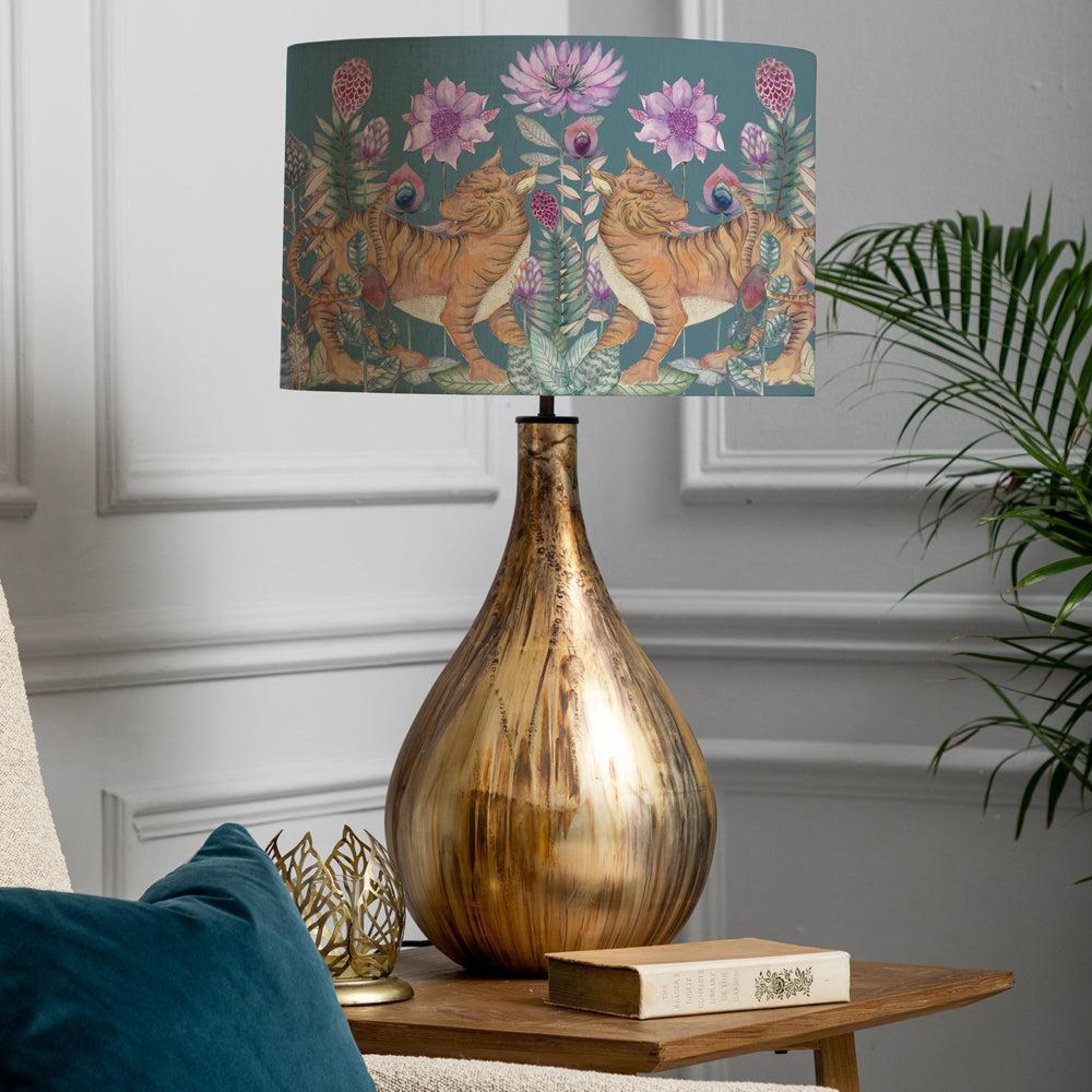 Product photograph of Voyage Maison Baghdev Eva Allegra Glass And Iris Complete Table Lamp from Choice Furniture Superstore.