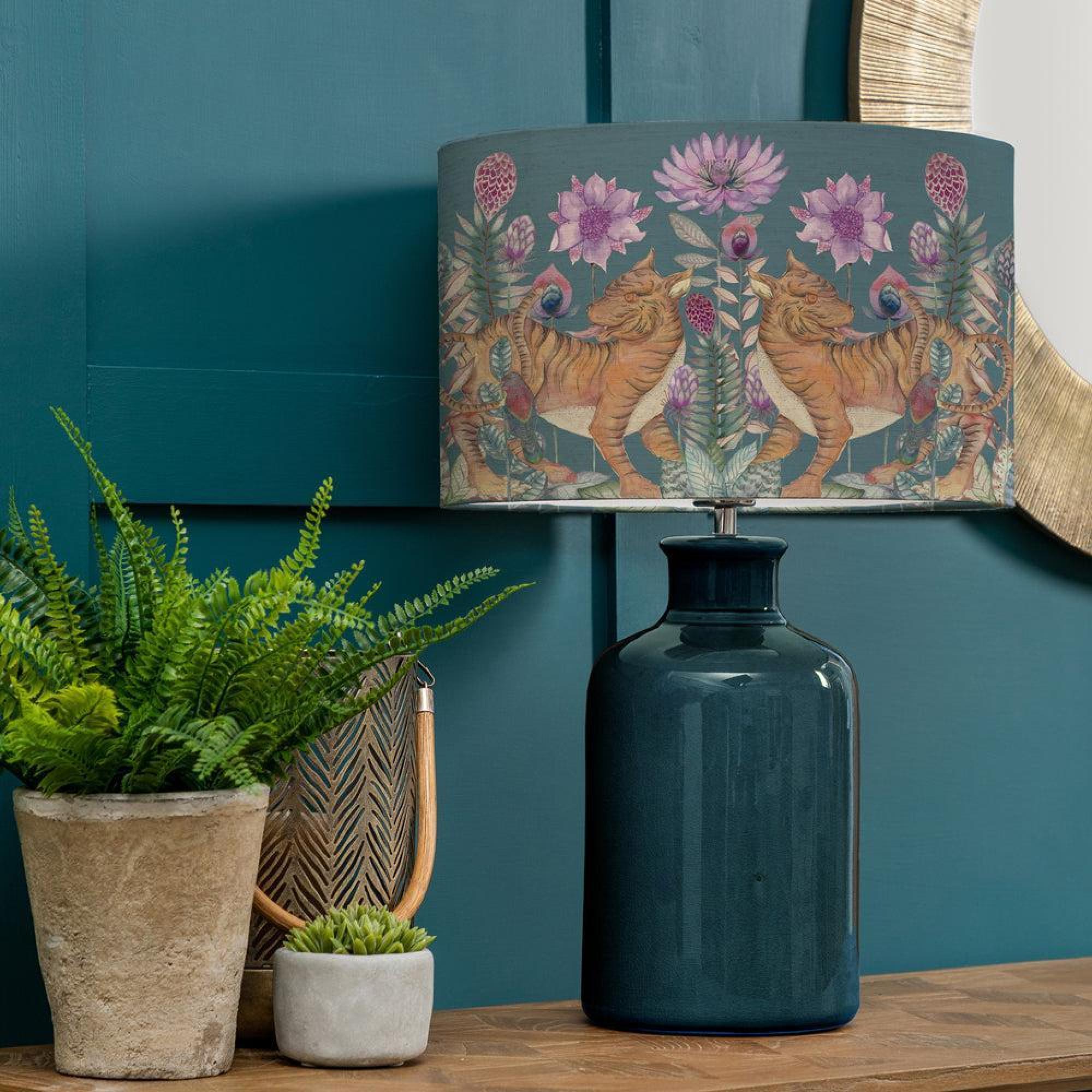 Product photograph of Voyage Maison Baghdev Eva Elspeth Aqua And Iris Complete Table Lamp from Choice Furniture Superstore.