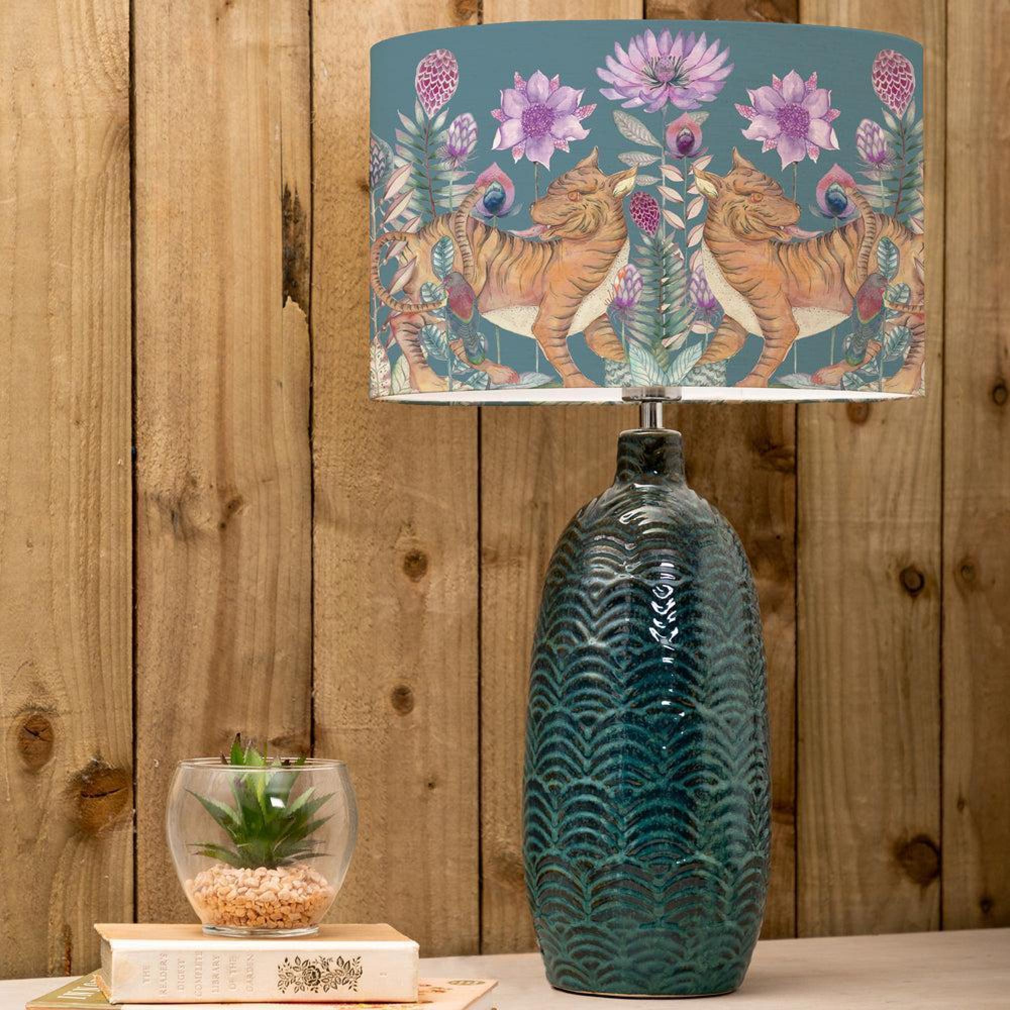 Product photograph of Voyage Maison Baghdev Eva Jadis Aqua And Iris Complete Table Lamp from Choice Furniture Superstore.