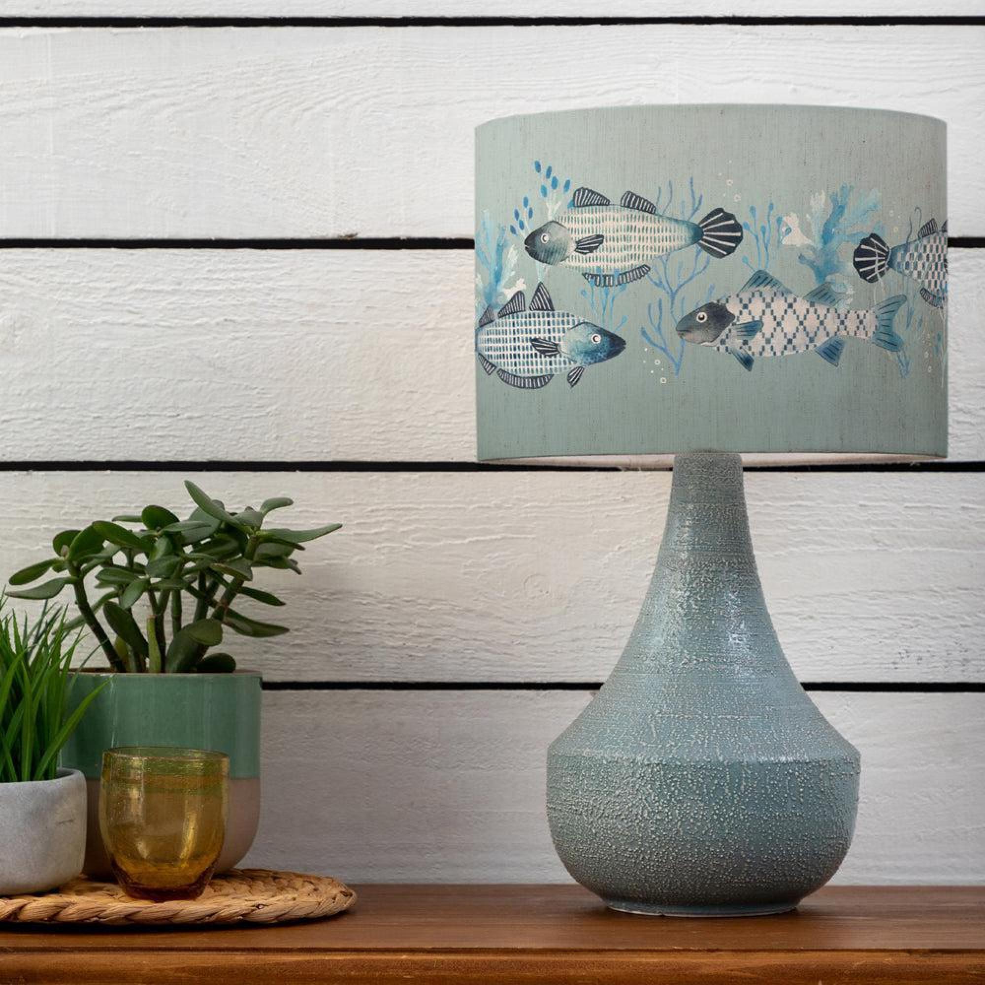 Product photograph of Voyage Maison Barbeau Eva Agri Teal And Seafoam Complete Table Lamp from Choice Furniture Superstore.