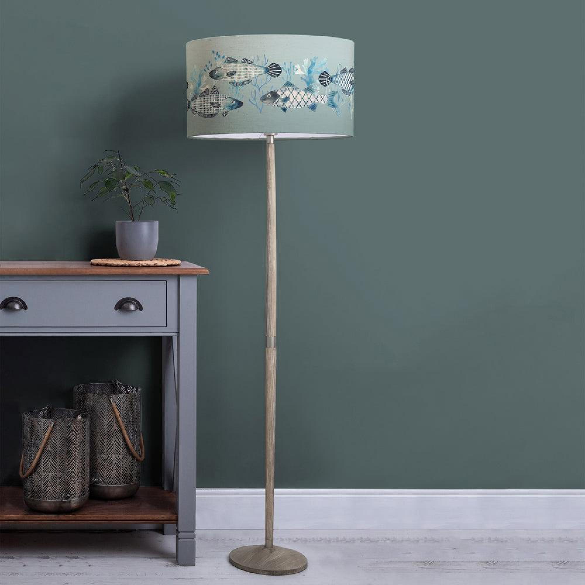 Product photograph of Voyage Maison Barbeau Eva Solensis Grey And Seafoam Complete Floor Lamp from Choice Furniture Superstore.